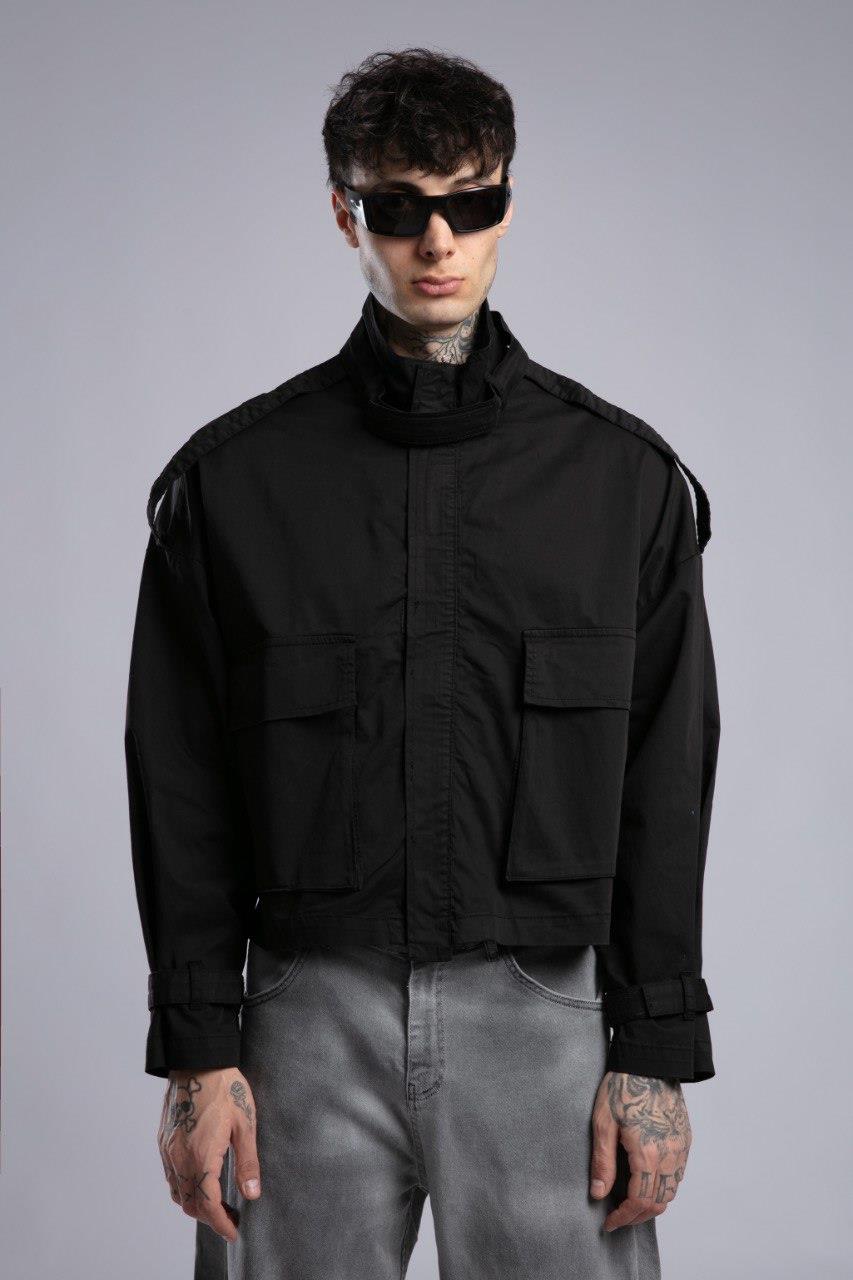 Wholesale Men's Black Detailed Jacket 1503W26-4606