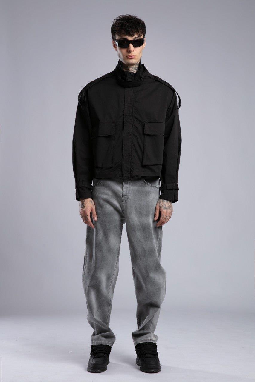 Wholesale Men's Black Detailed Jacket 1503W26-4606