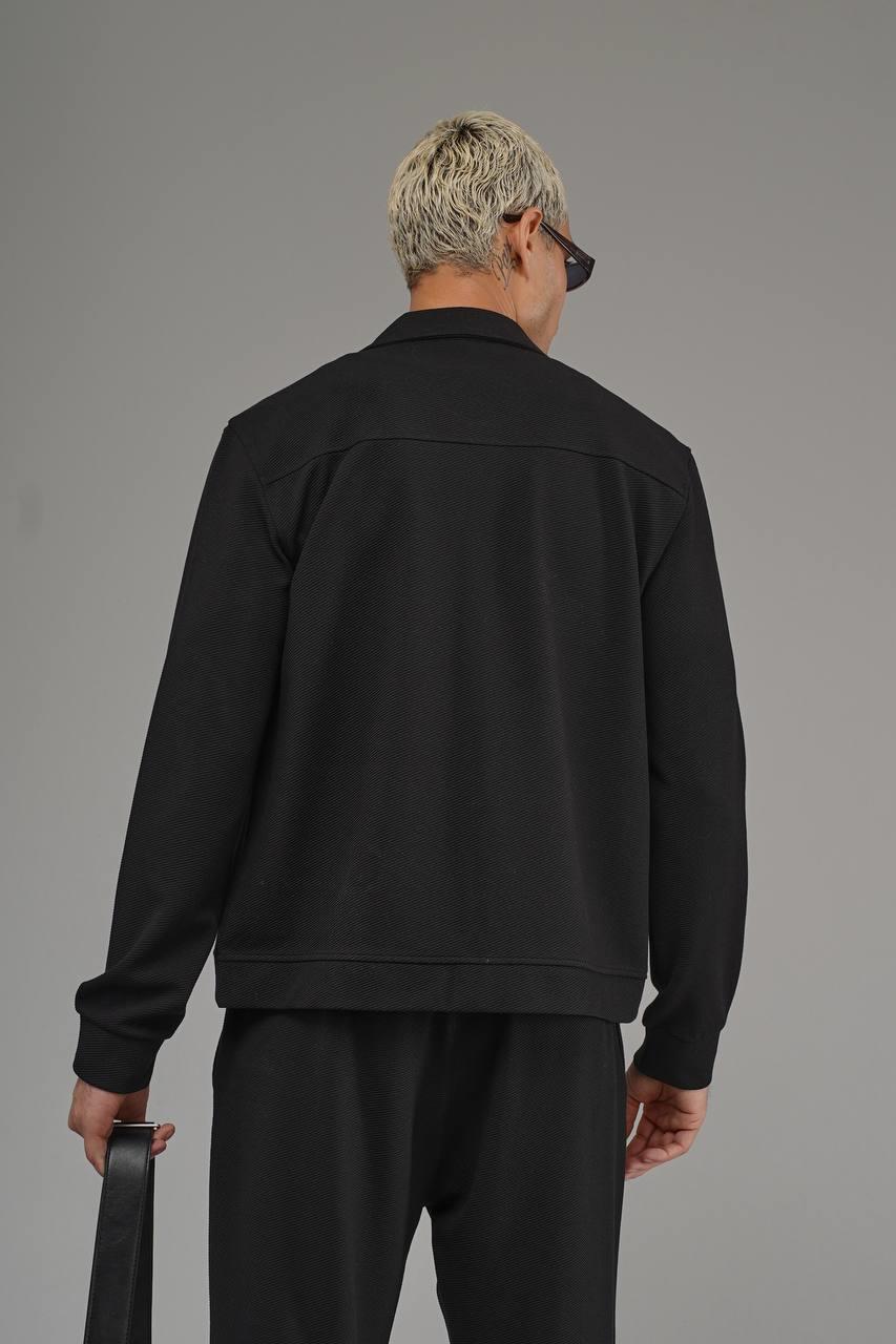 Wholesale Men's Black Oversize Tracksuit 1690W26-135.