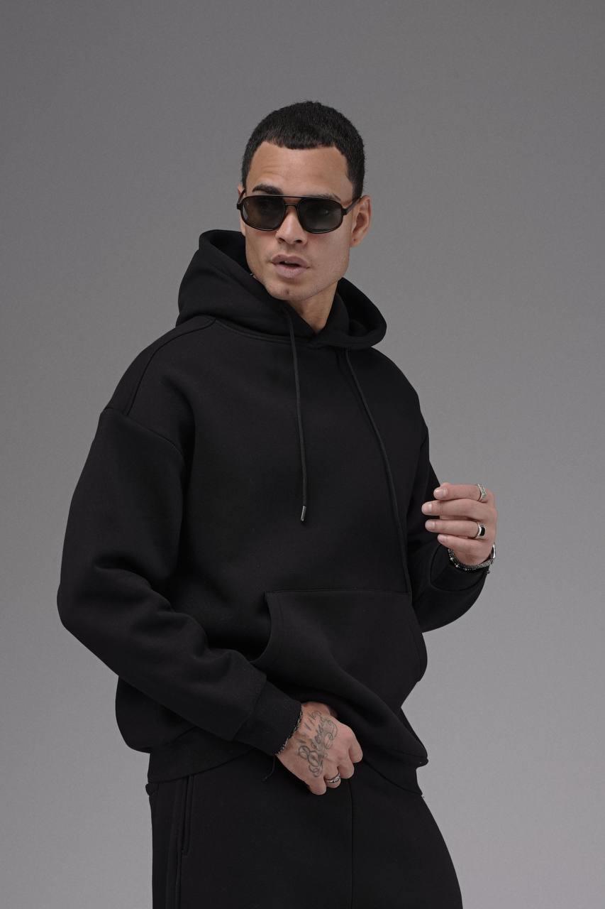 Wholesale Men's Black Oversize Tracksuit 1690W26-129