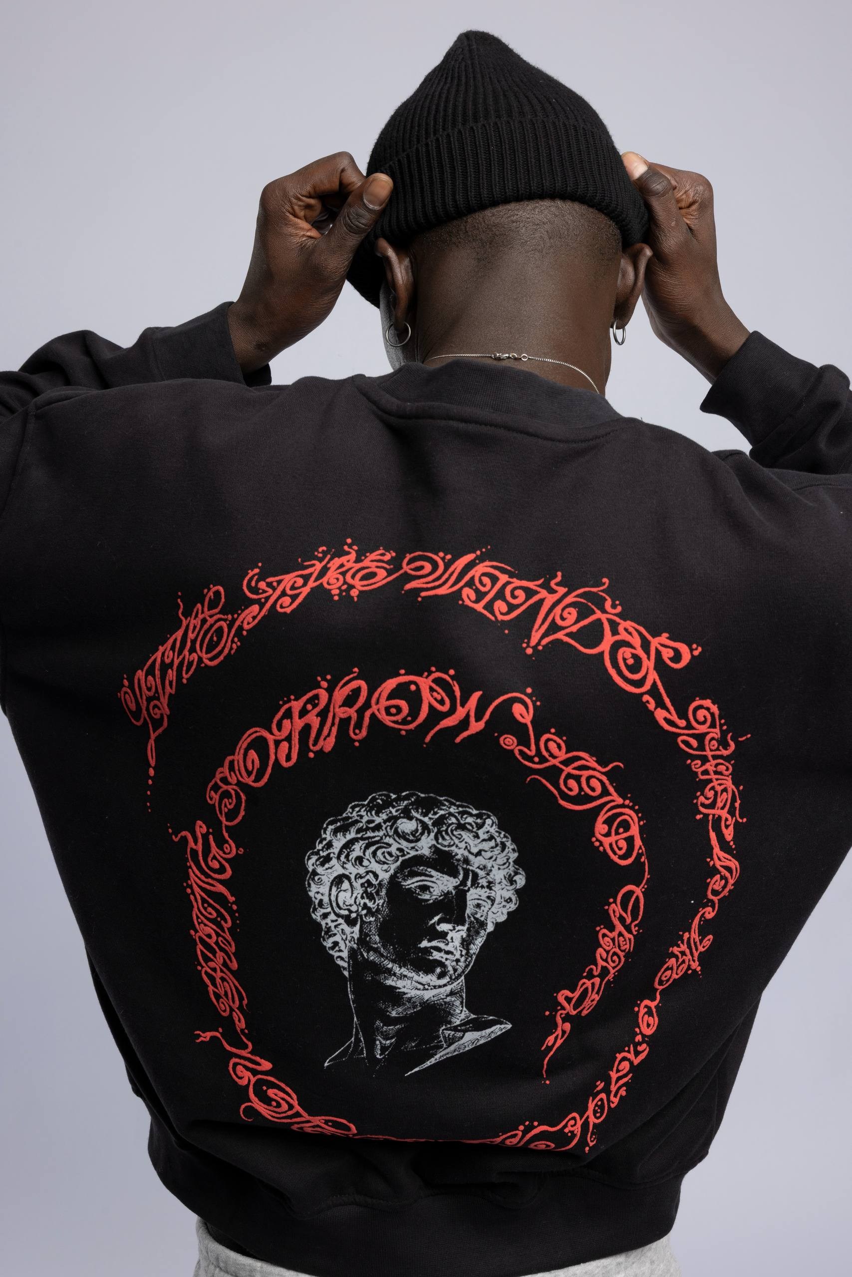 Wholesale Men's Black Printed Sweatshirt  1503FW27-MRT-4642