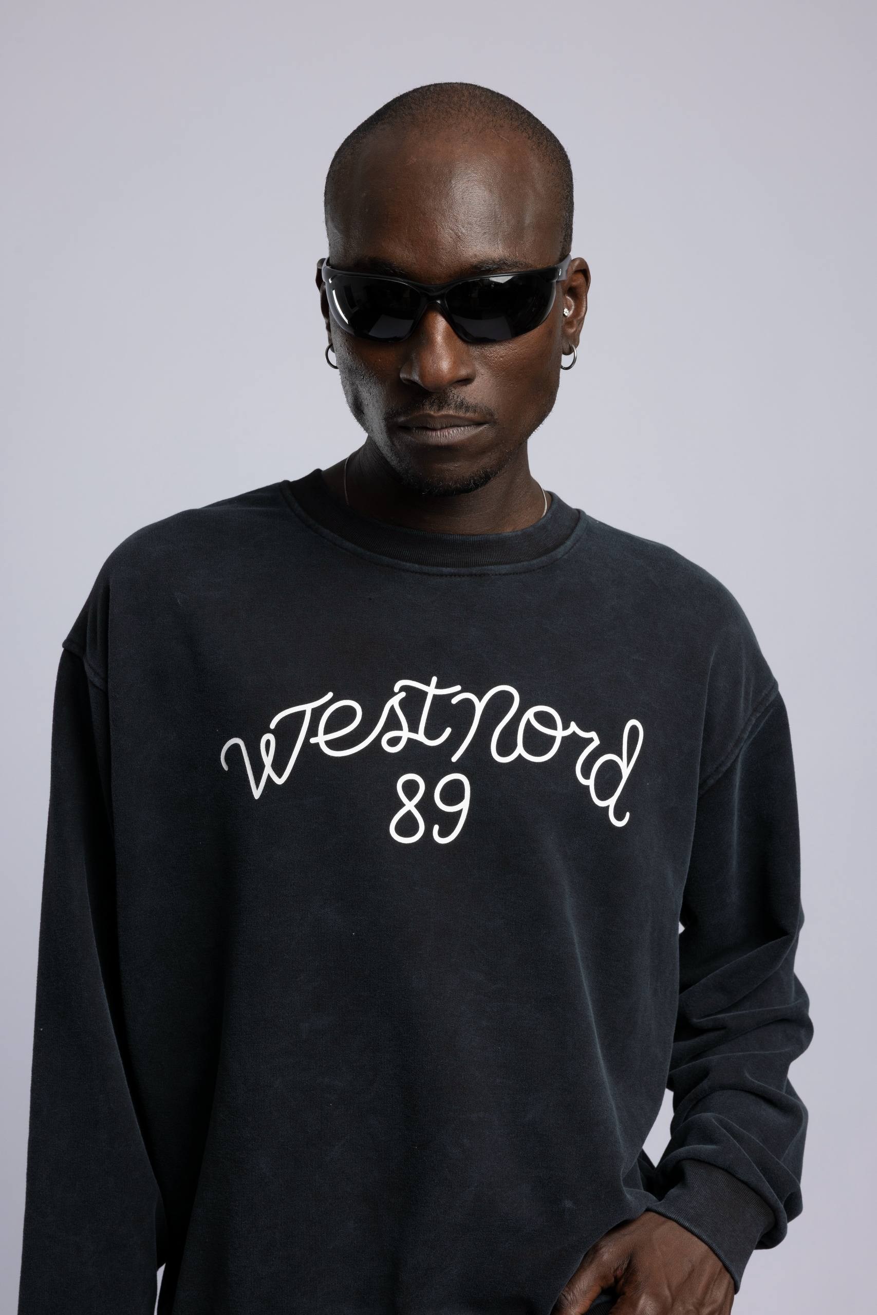 Wholesale Men's Black Printed Sweatshirt  1503FW27-MRT-4633