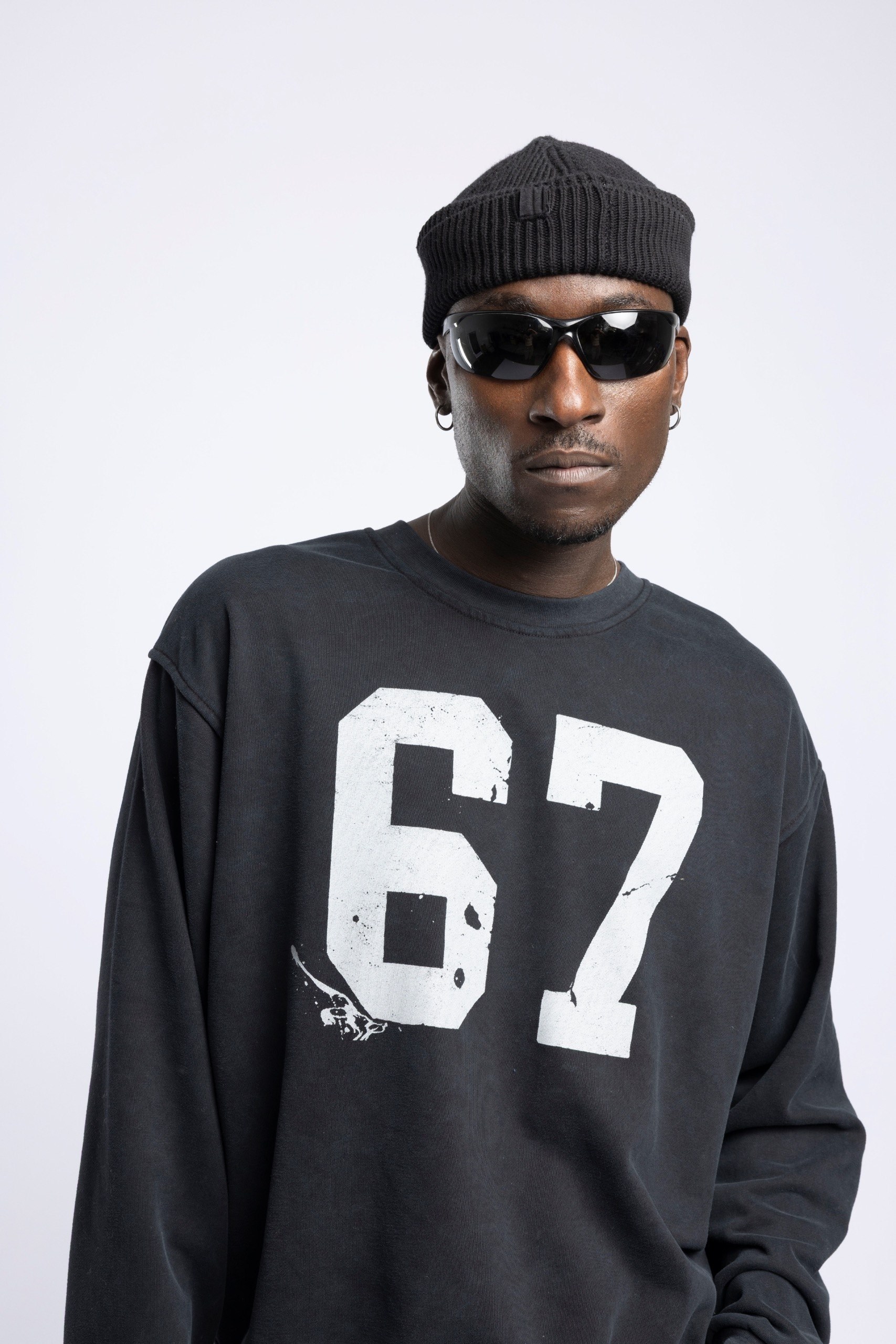 Wholesale Men's Black Printed Sweatshirt  1503FW27-MRT-4634