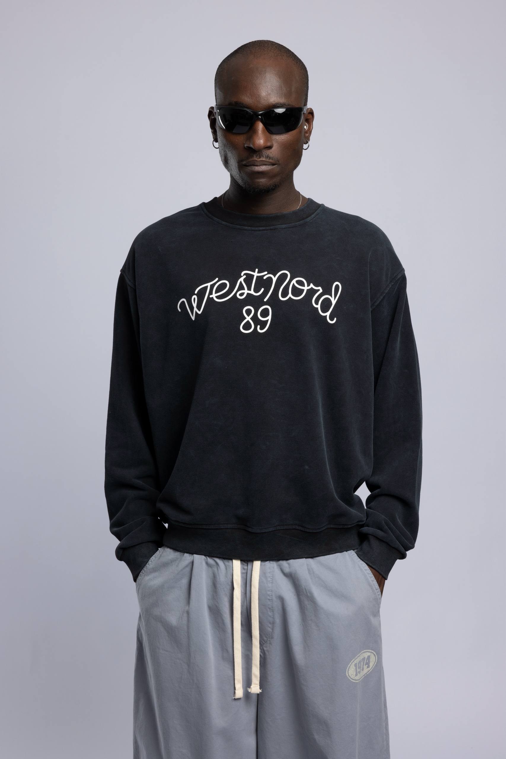 Wholesale Men's Black Printed Sweatshirt  1503FW27-MRT-4633