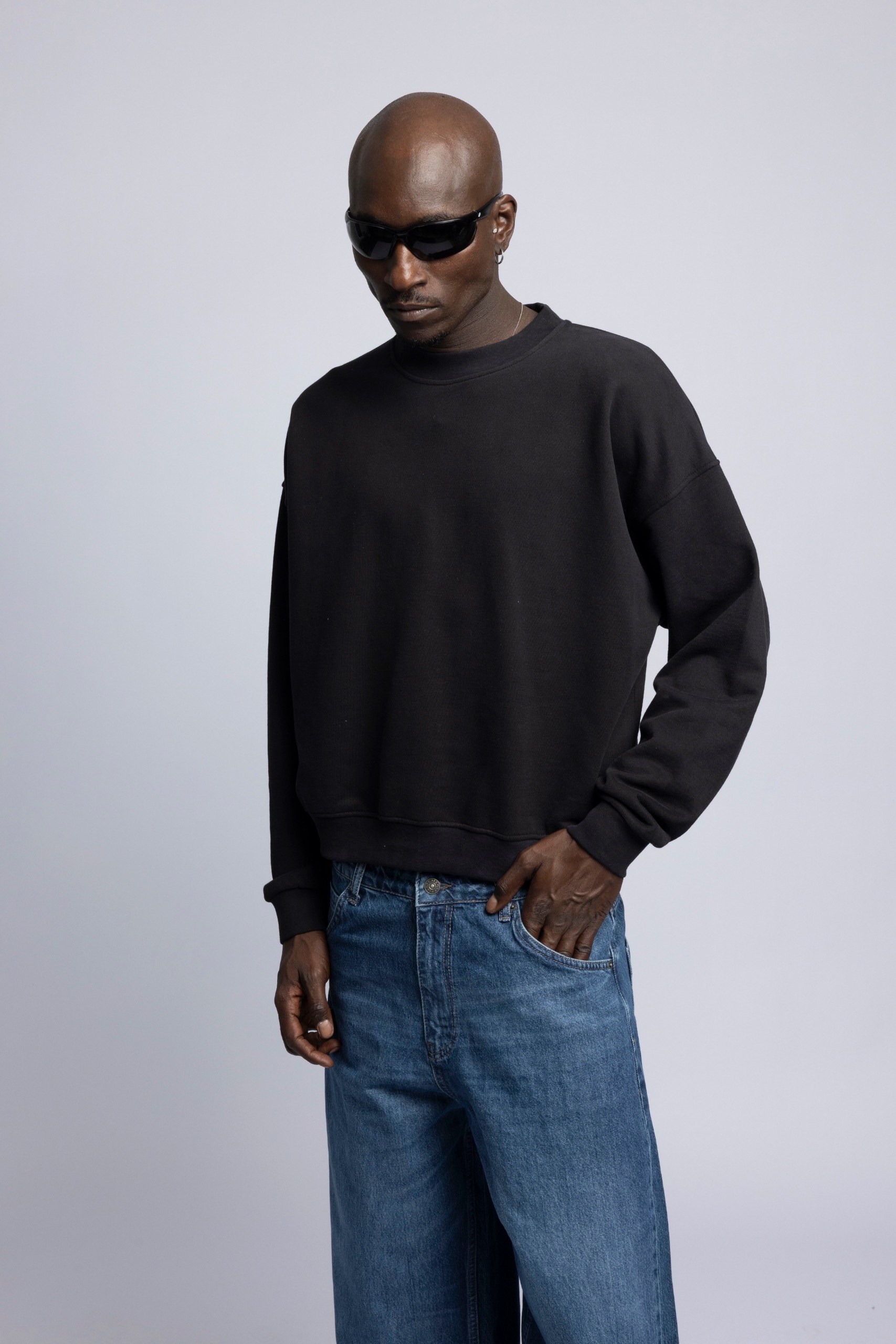 Wholesale Men's Black Printed Sweatshirt  1503FW27-MRT-4644