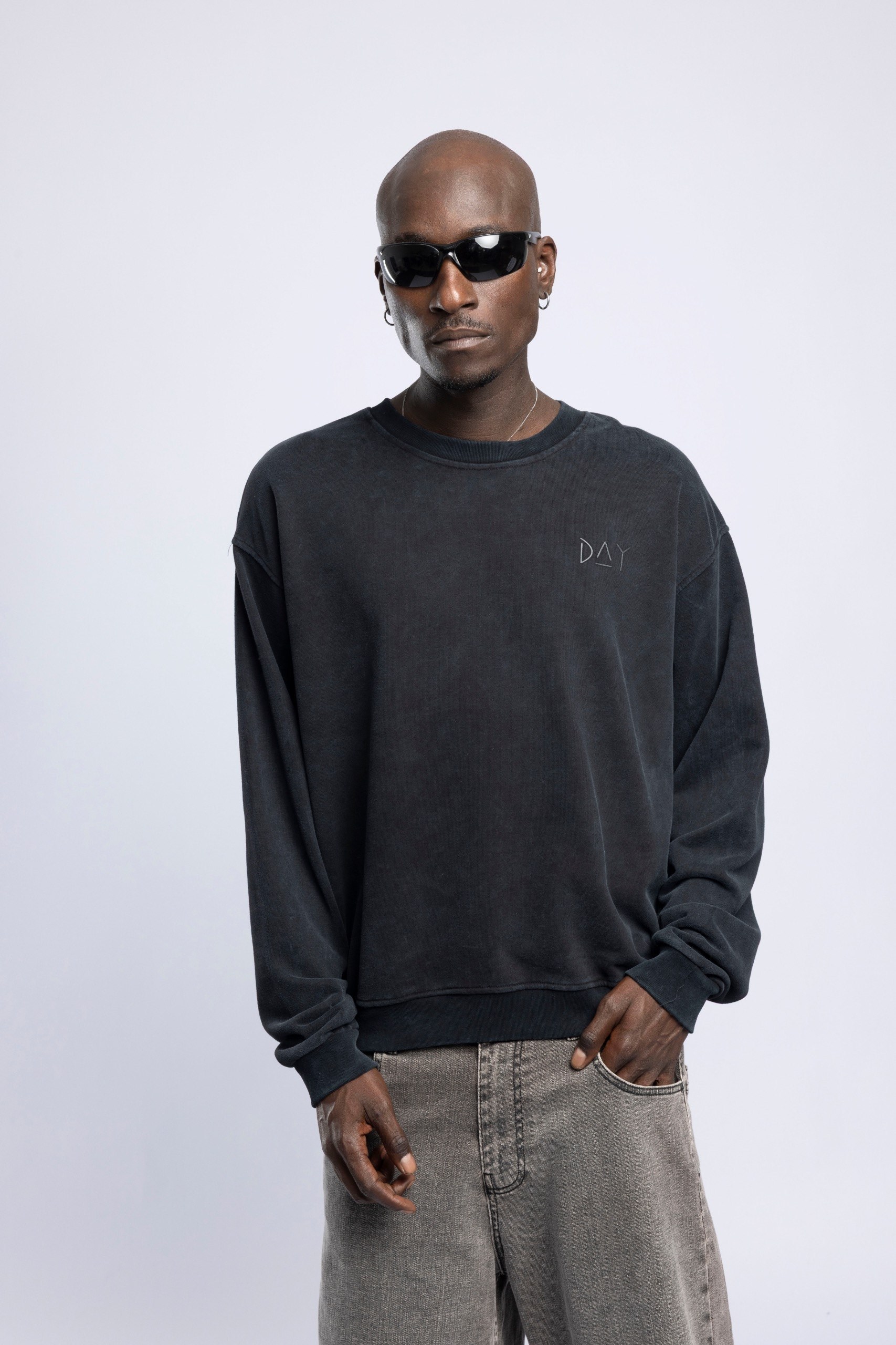 Wholesale Men's Black Printed Sweatshirt  1503FW27-MRT-4636