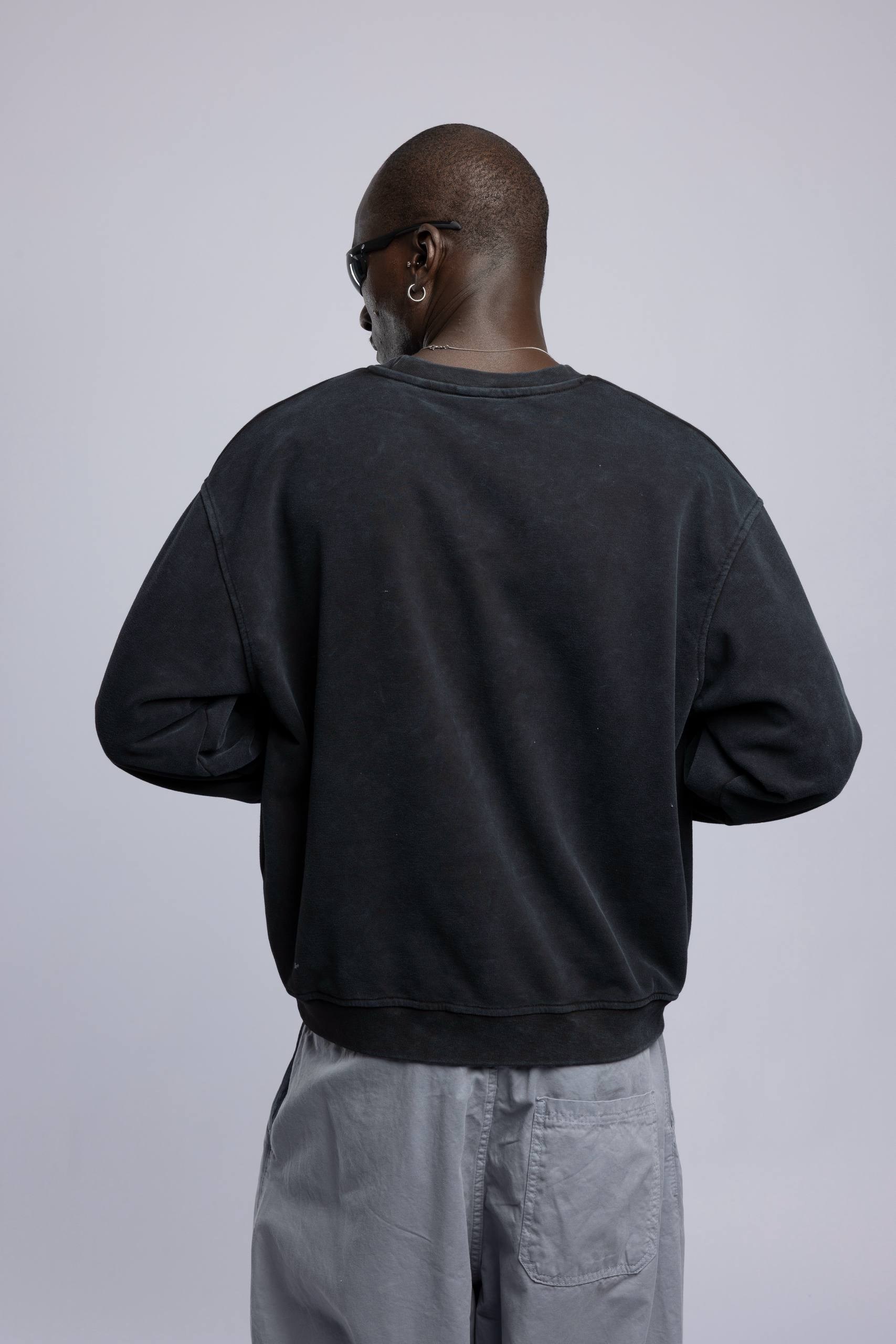 Wholesale Men's Black Printed Sweatshirt  1503FW27-MRT-4633