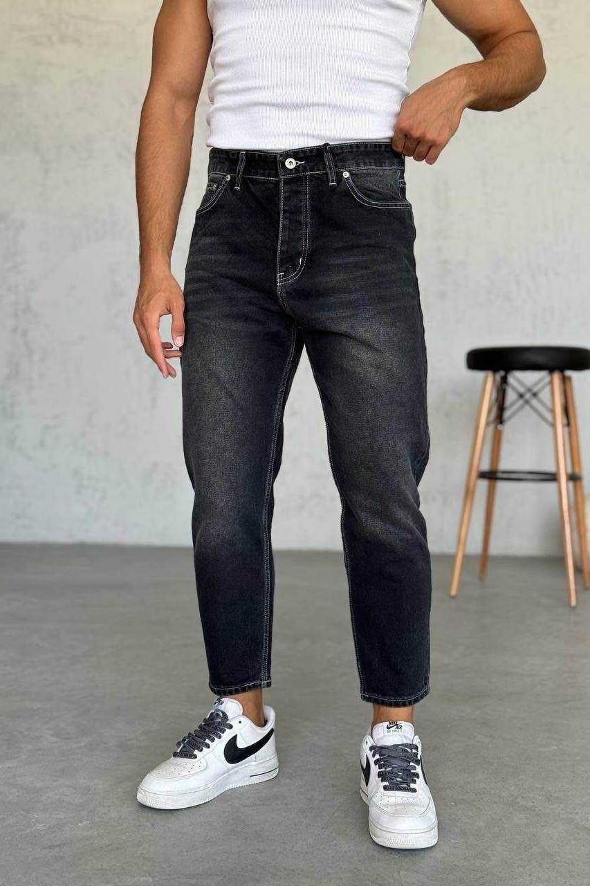 Wholesale Men's Black Relaxed Fit Jeans 1504W26-PNT2904