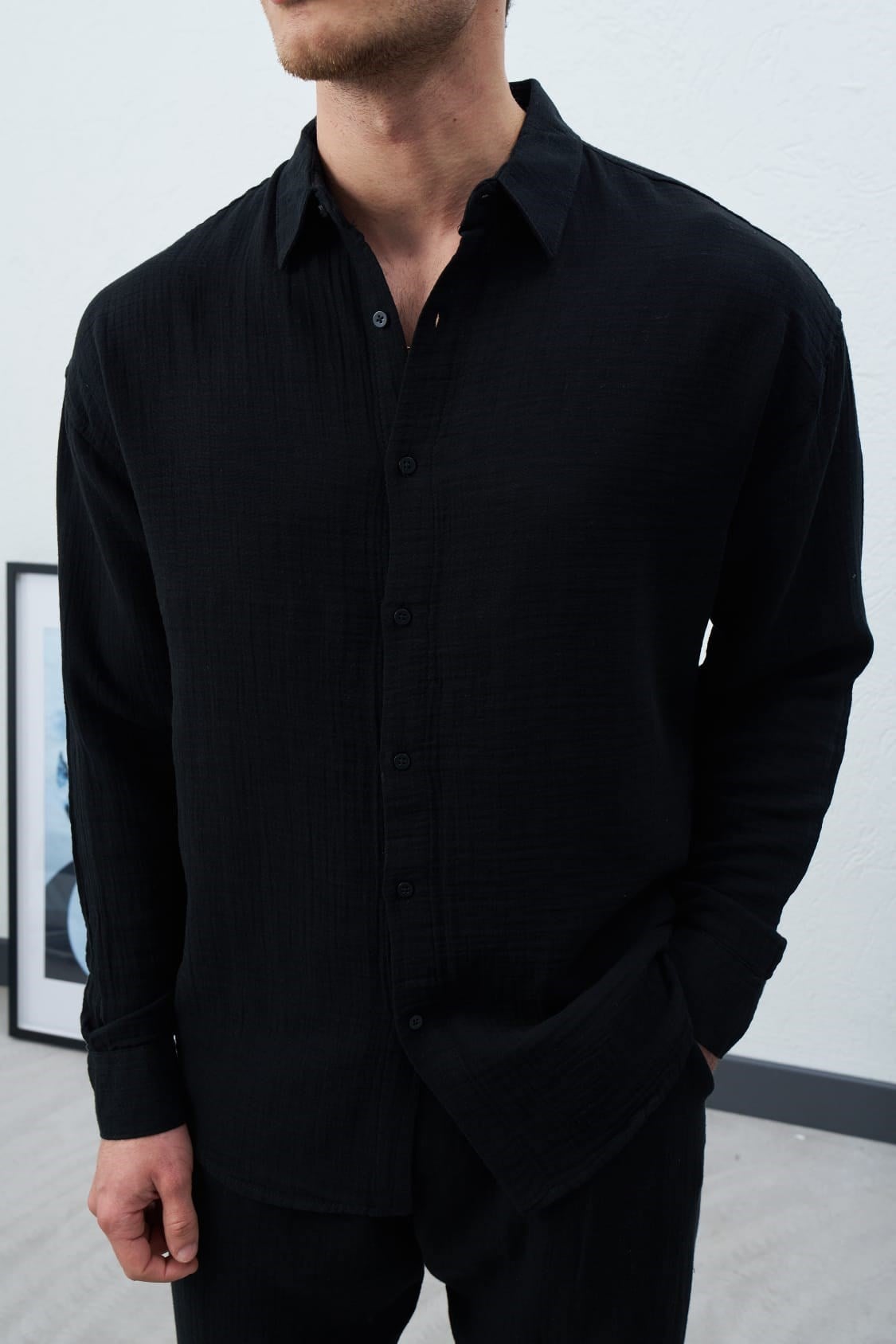 Wholesale Men's Black Shirt 1601S26-2551
