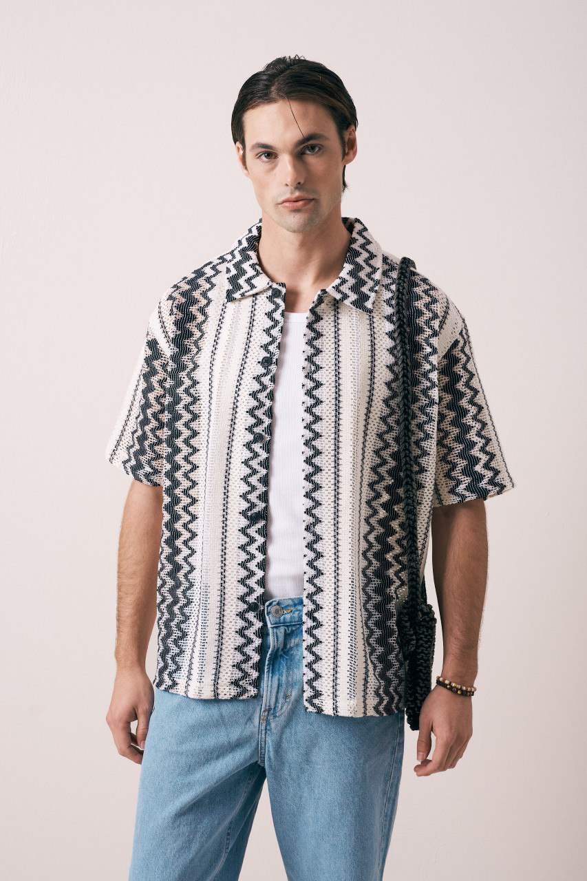 Wholesale Men's Black Shirt 1609W26-6371 