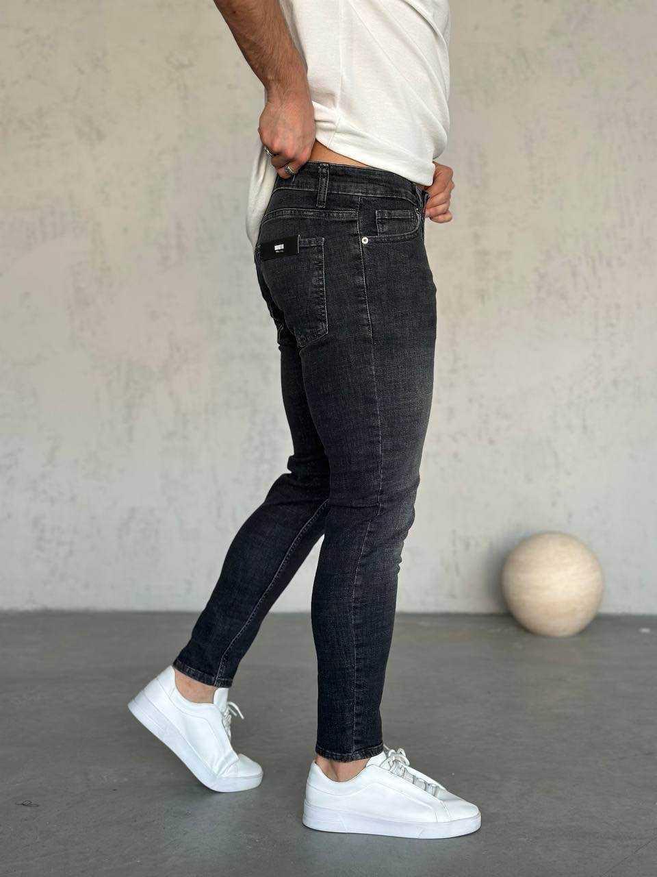 Wholesale Men's Black Slim Fit Jeans 1504W26-PNT2983