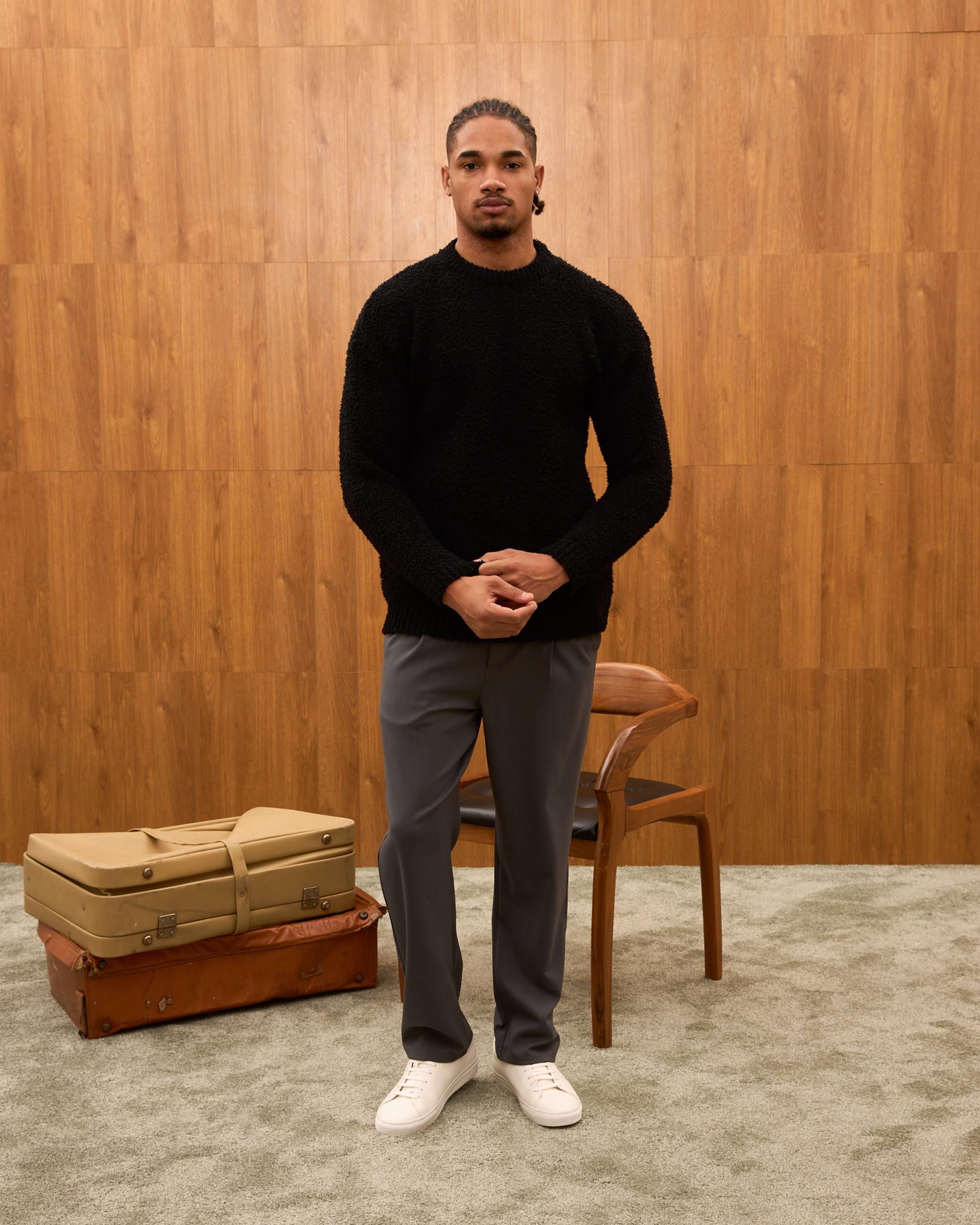 Wholesale Men's Black Sweater 1603W26-25TK-021