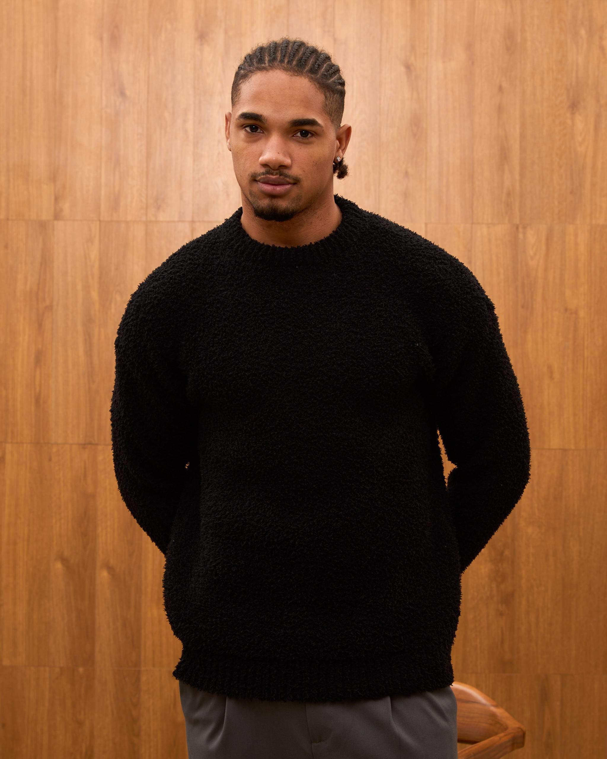 Wholesale Men's Black Sweater 1603W26-25TK-021