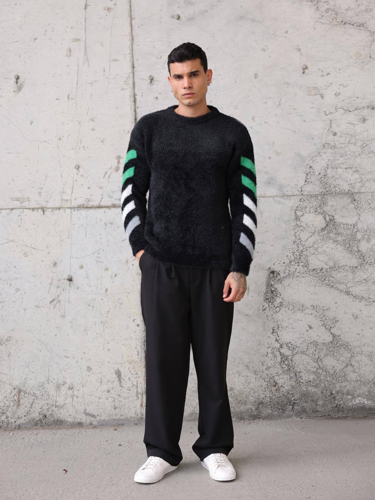 Wholesale Men's Black Sweater 1603FW27-26TK015