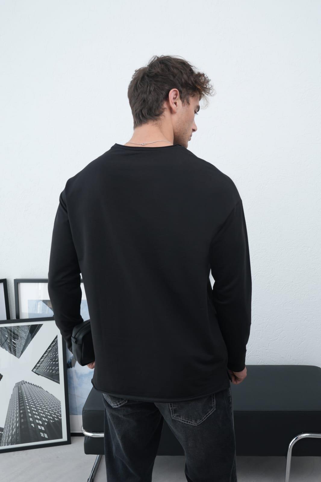Wholesale Men's Black Sweatshirt 1601FW26-0595