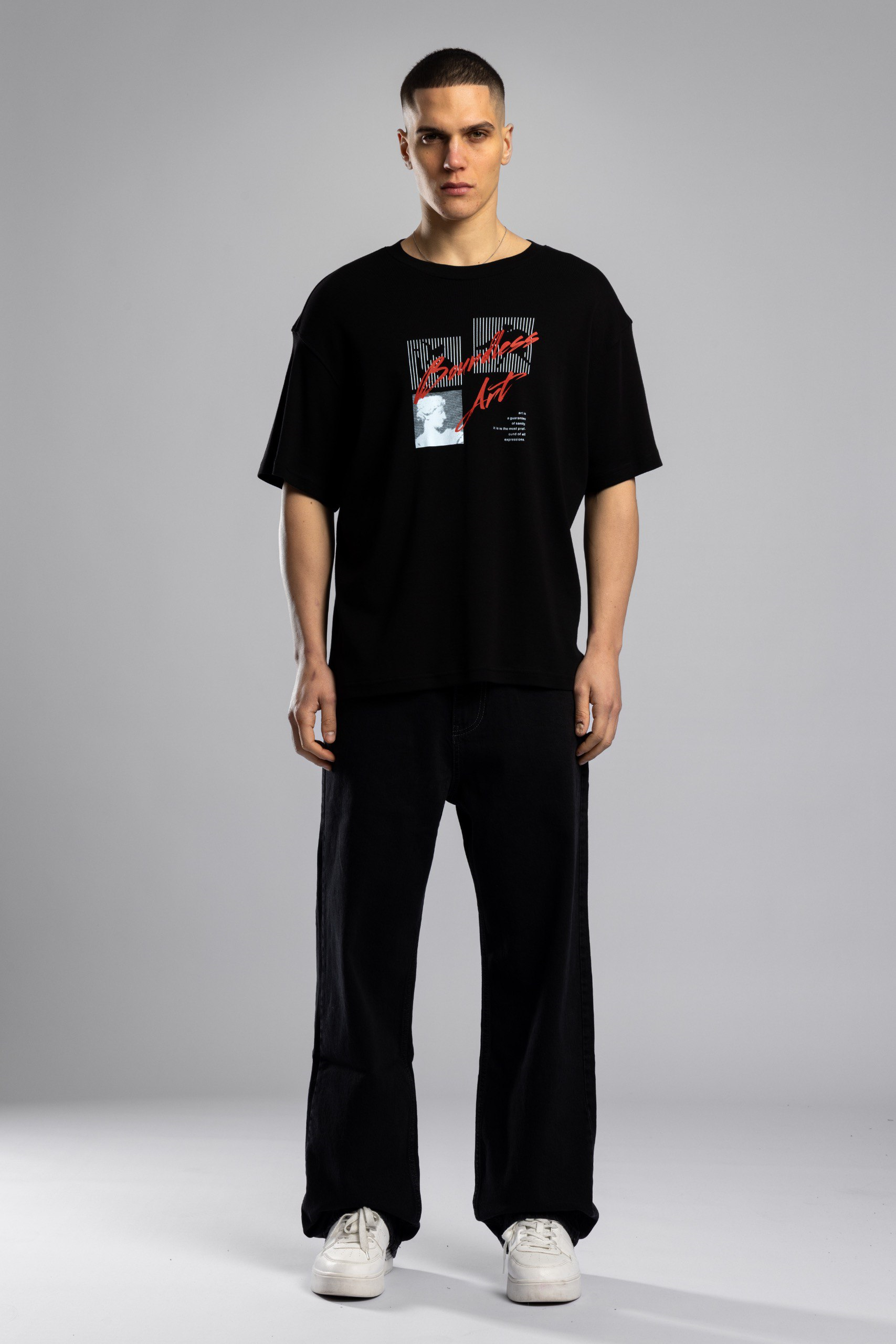 Wholesale Men's Black Thin T-shirt 1503W26-26CY-010