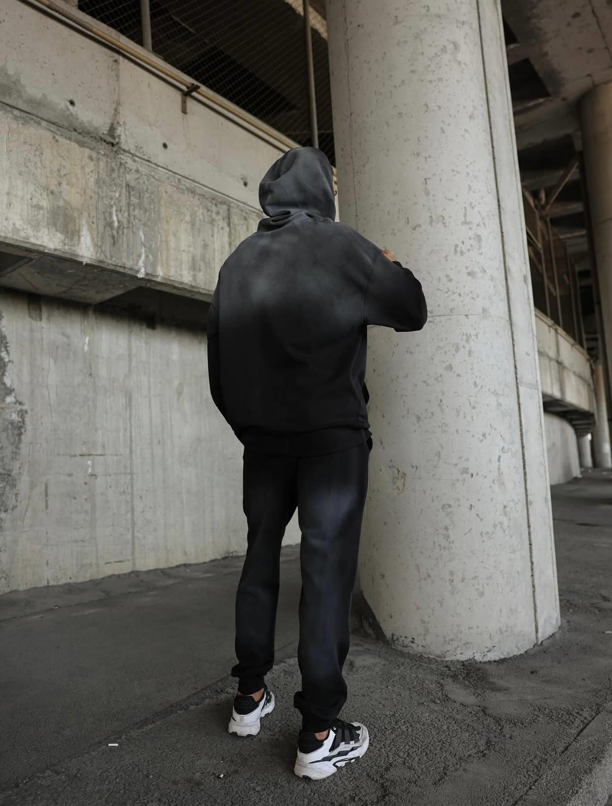 Wholesale Men's Black Tracksuit 1603W26-25-K007