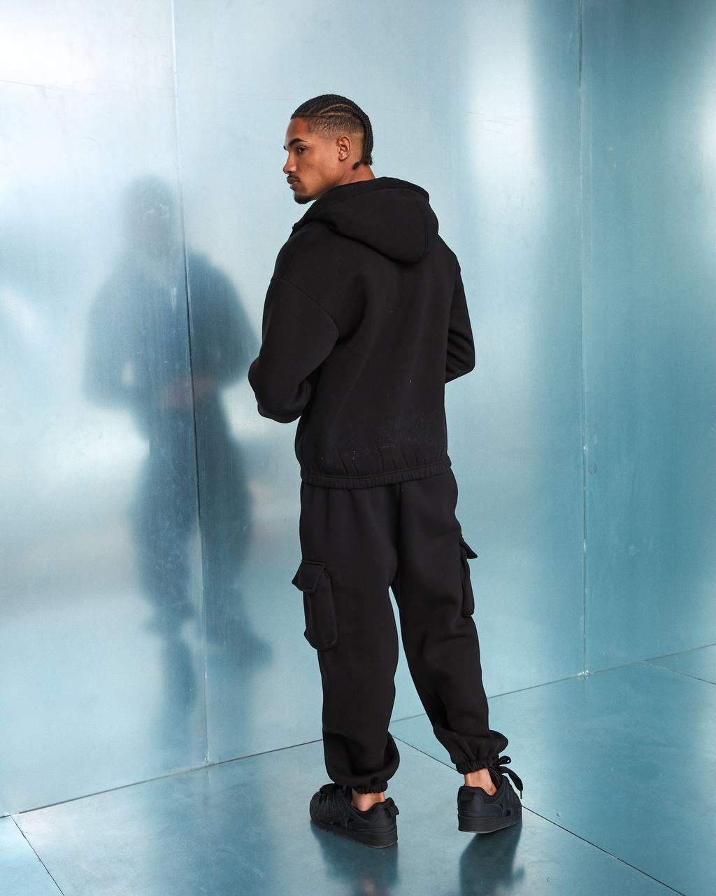 Wholesale Men's Black Tracksuit 1603W26-1603W26-