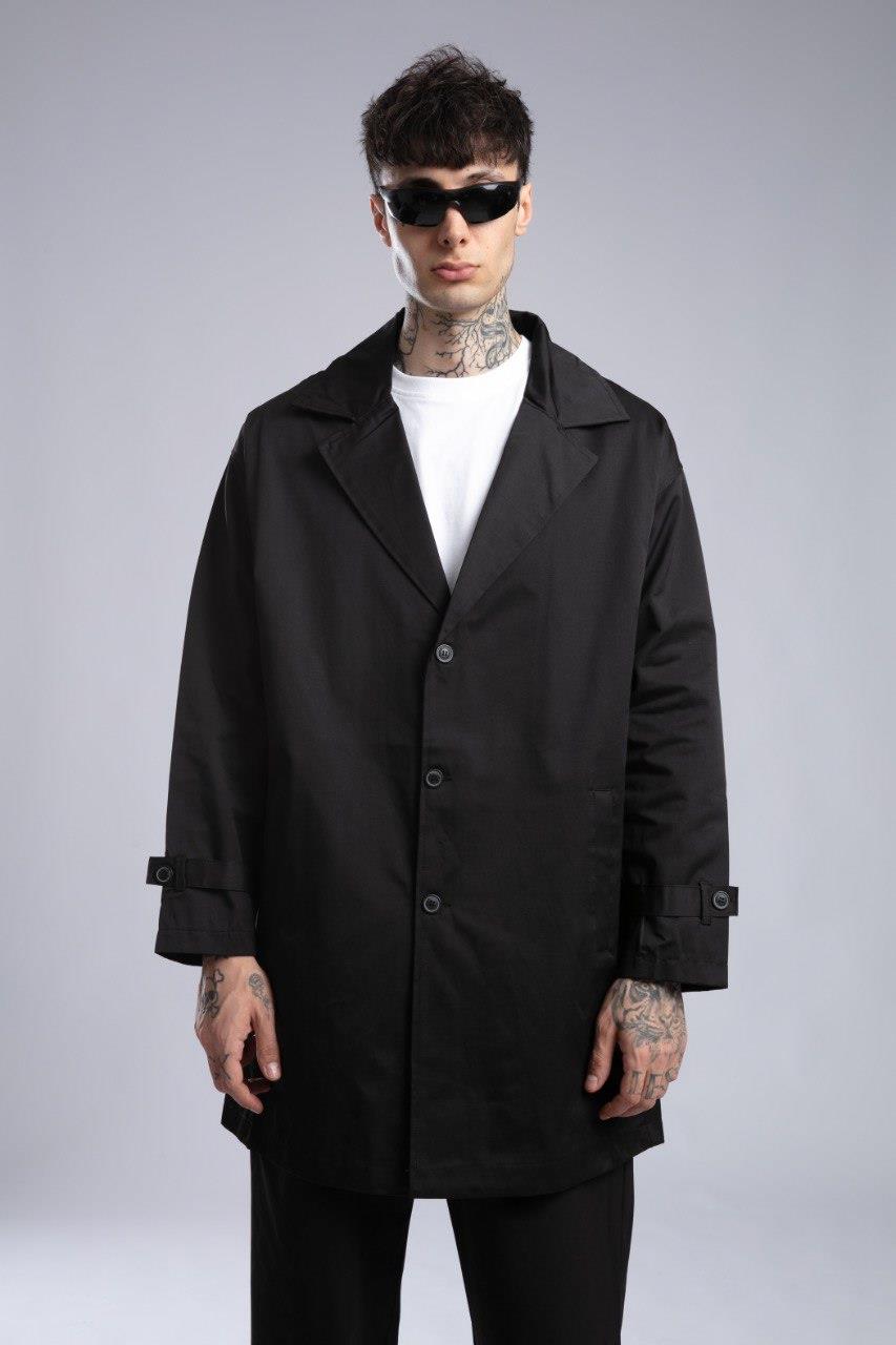 Wholesale Men's Black Trench Coat 1503W26-TA-4566