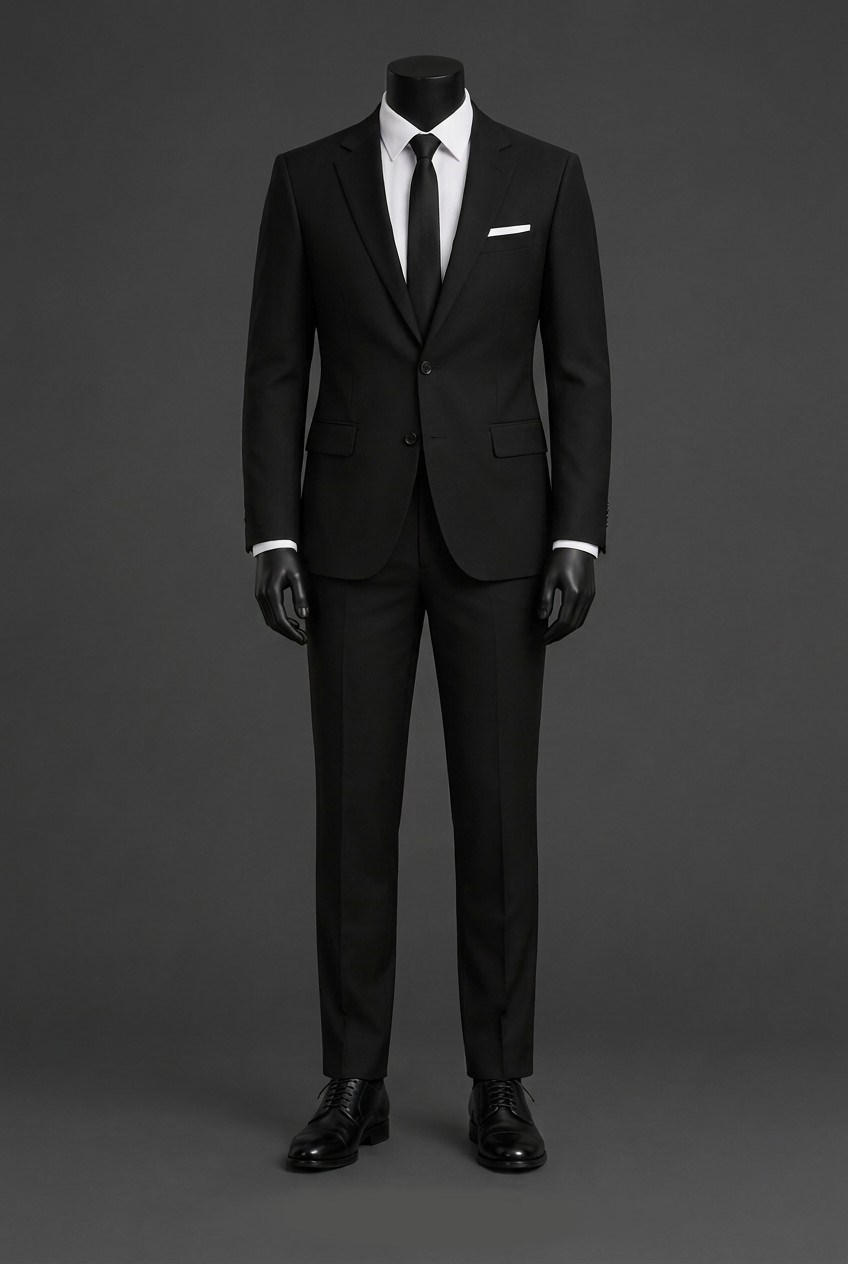 Wholesale Men's Black Two-Piece Suit 1701-121
