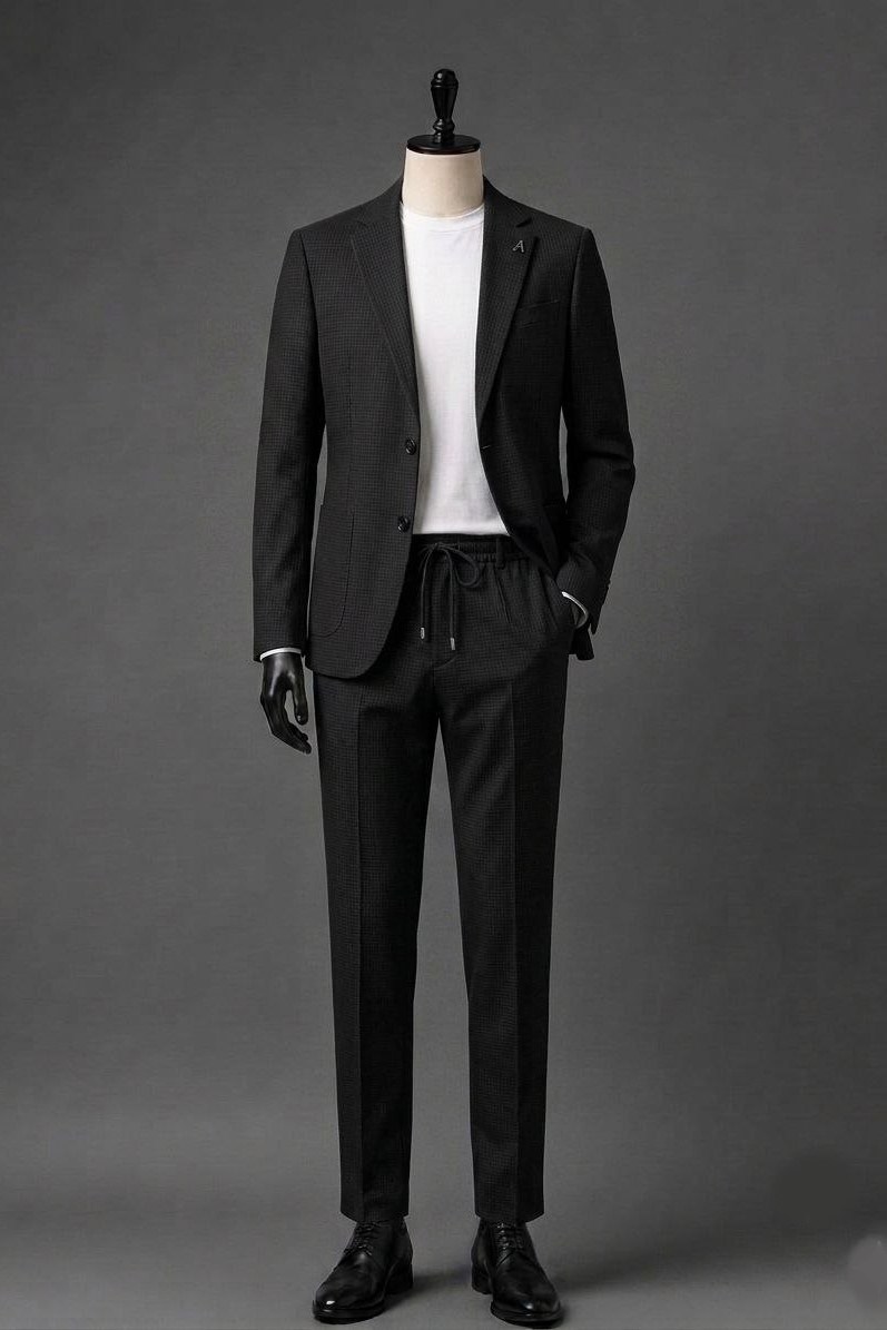 Wholesale Men's Black Two-Piece Suit 1701-118