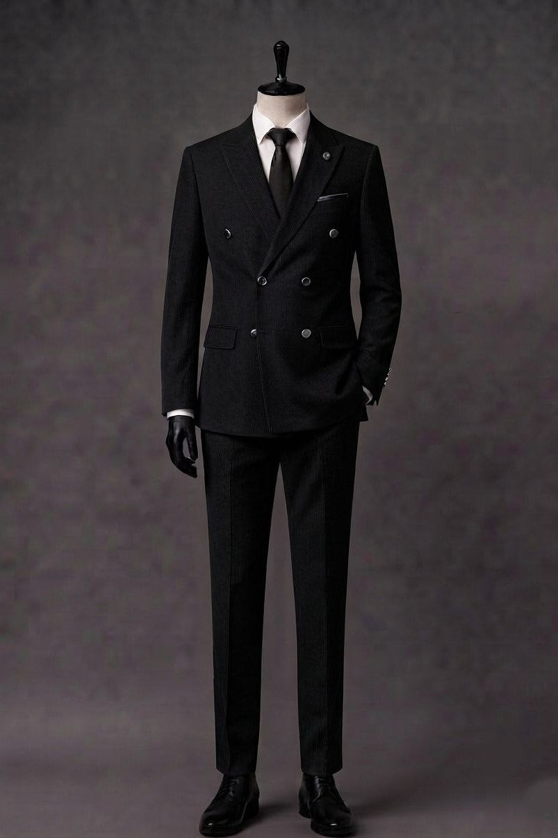 Wholesale Men's Black Two-Piece Suit 1701-127