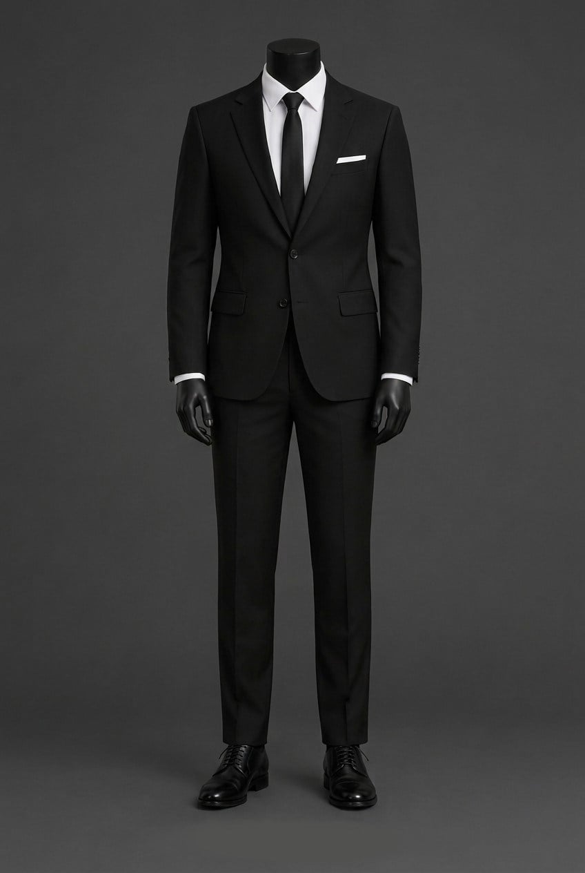 Wholesale Men's Black Two-Piece Suit 1701-122
