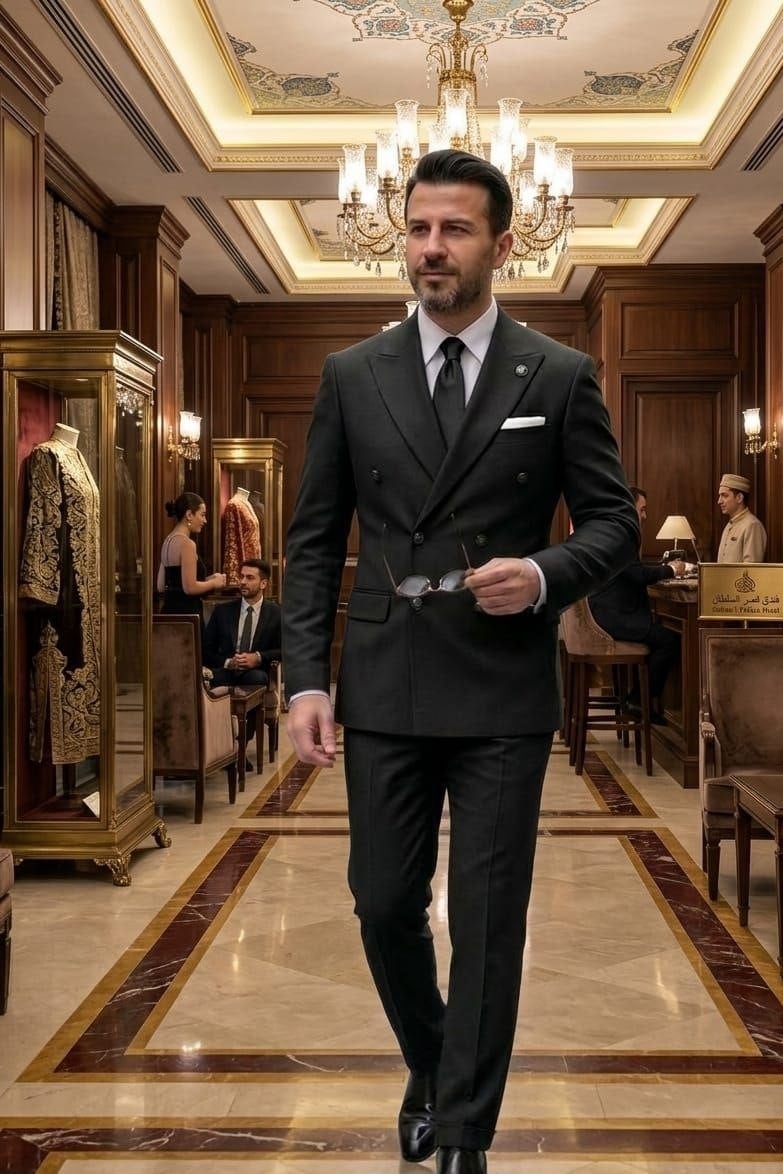Wholesale Men's Black Two-Piece Suit 1701-130