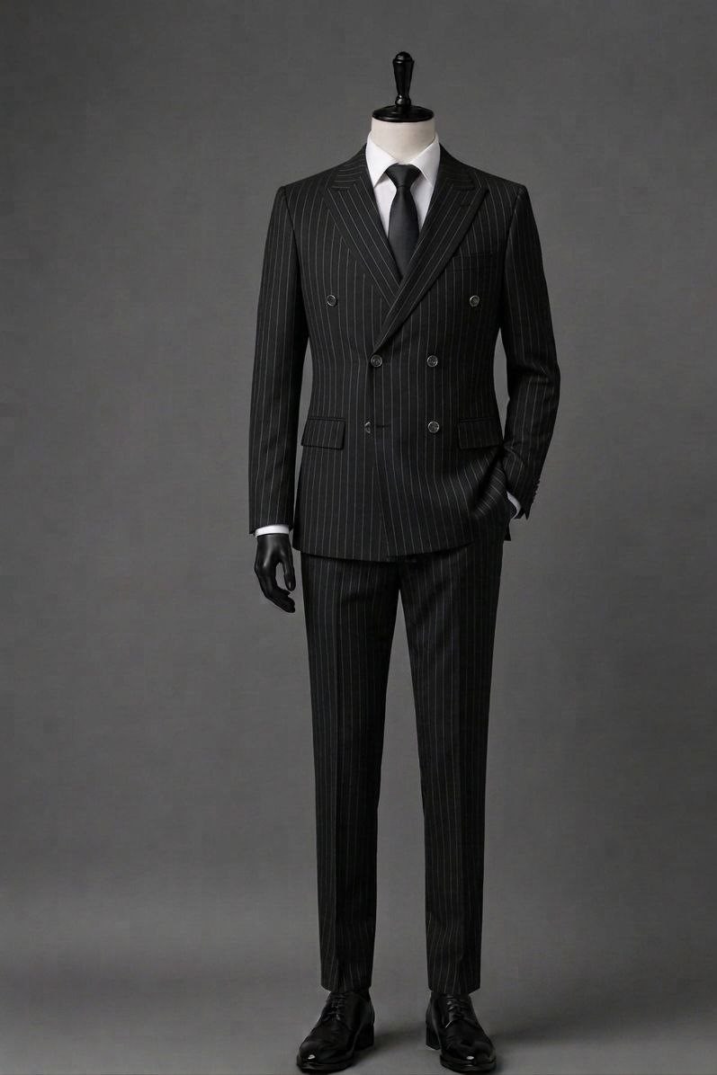 Wholesale Men's Black Two-Piece Suit 1701-112