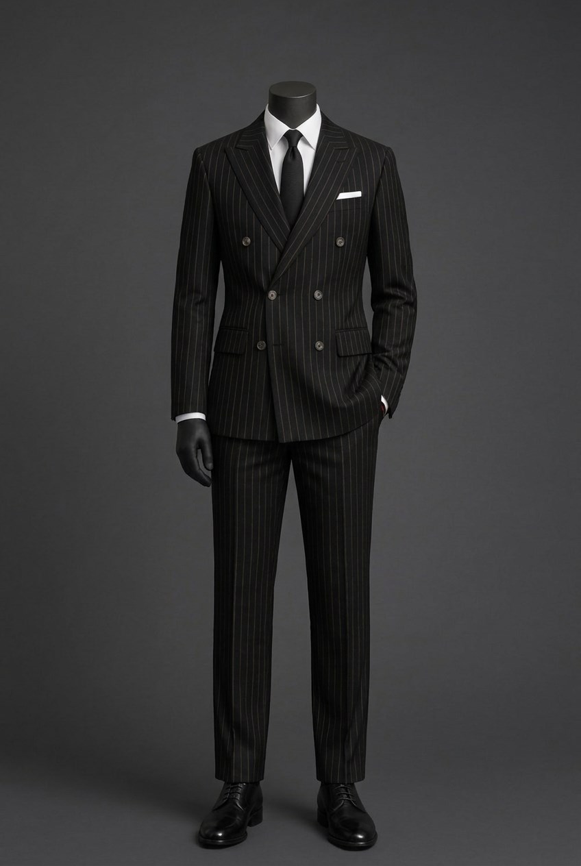 Wholesale Men's Black Two-Piece Suit 1701-124