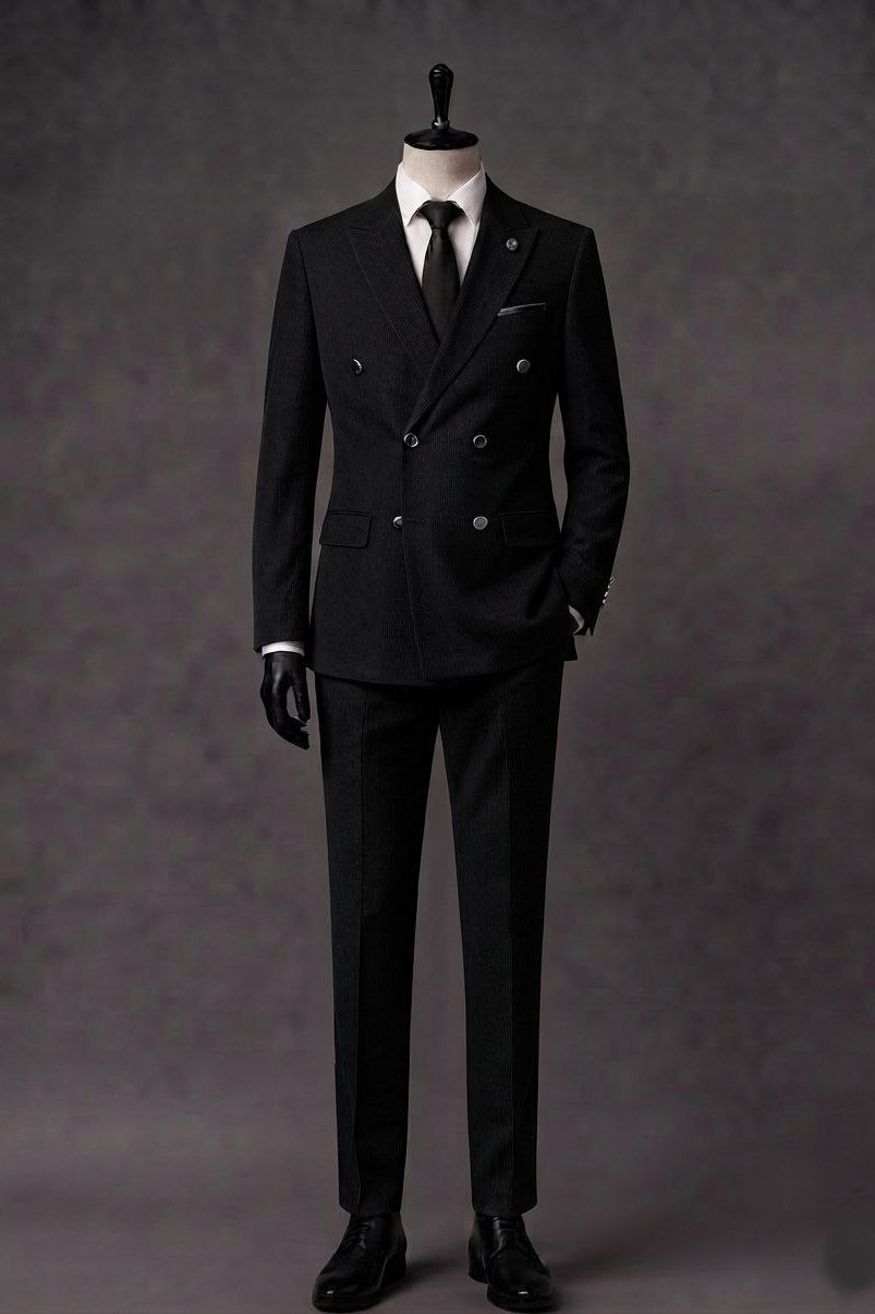 Wholesale Men's Black Two-Piece Suit 1701-119