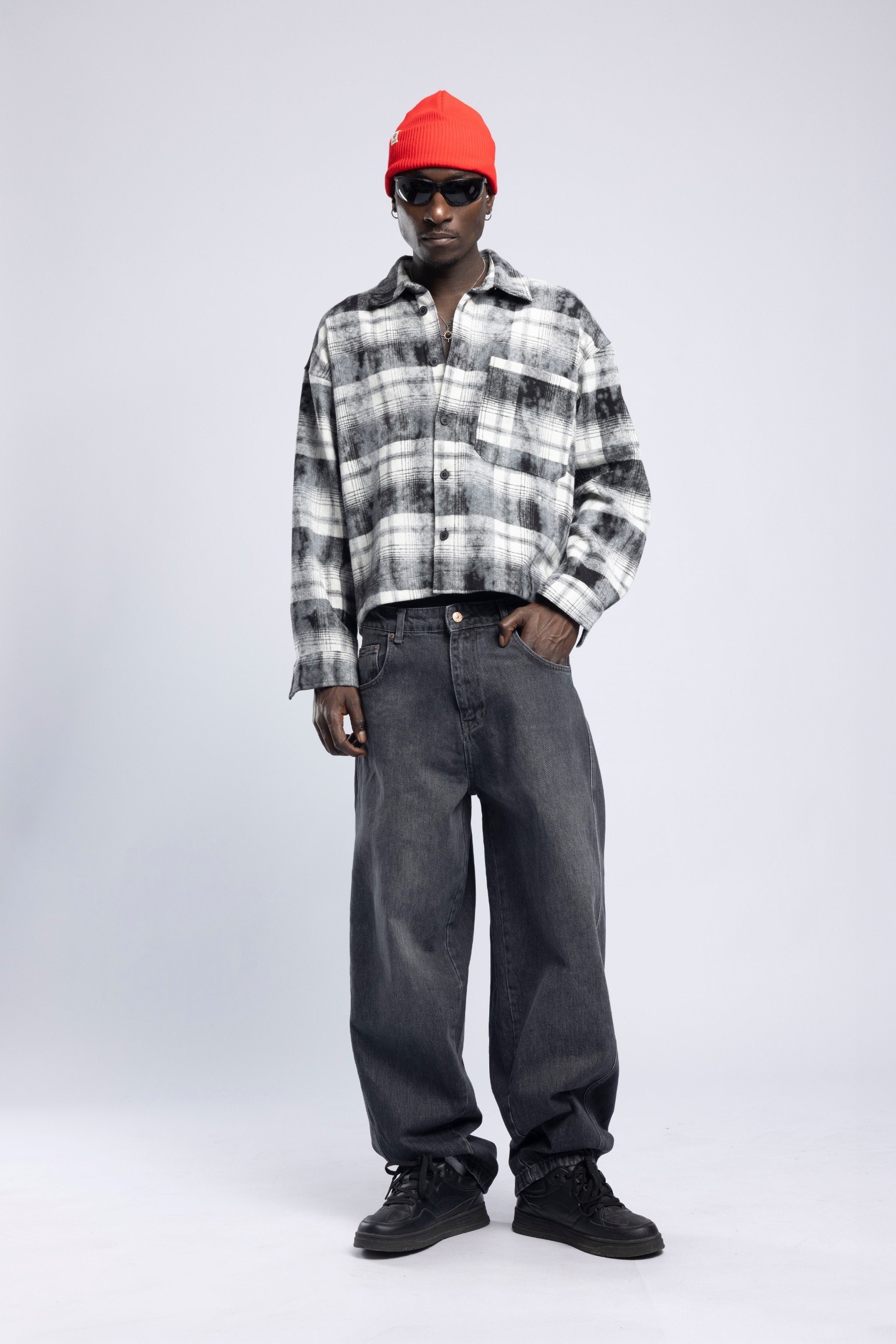 Wholesale Men's Black Washed Shirt  1503FW27-MRT-1817