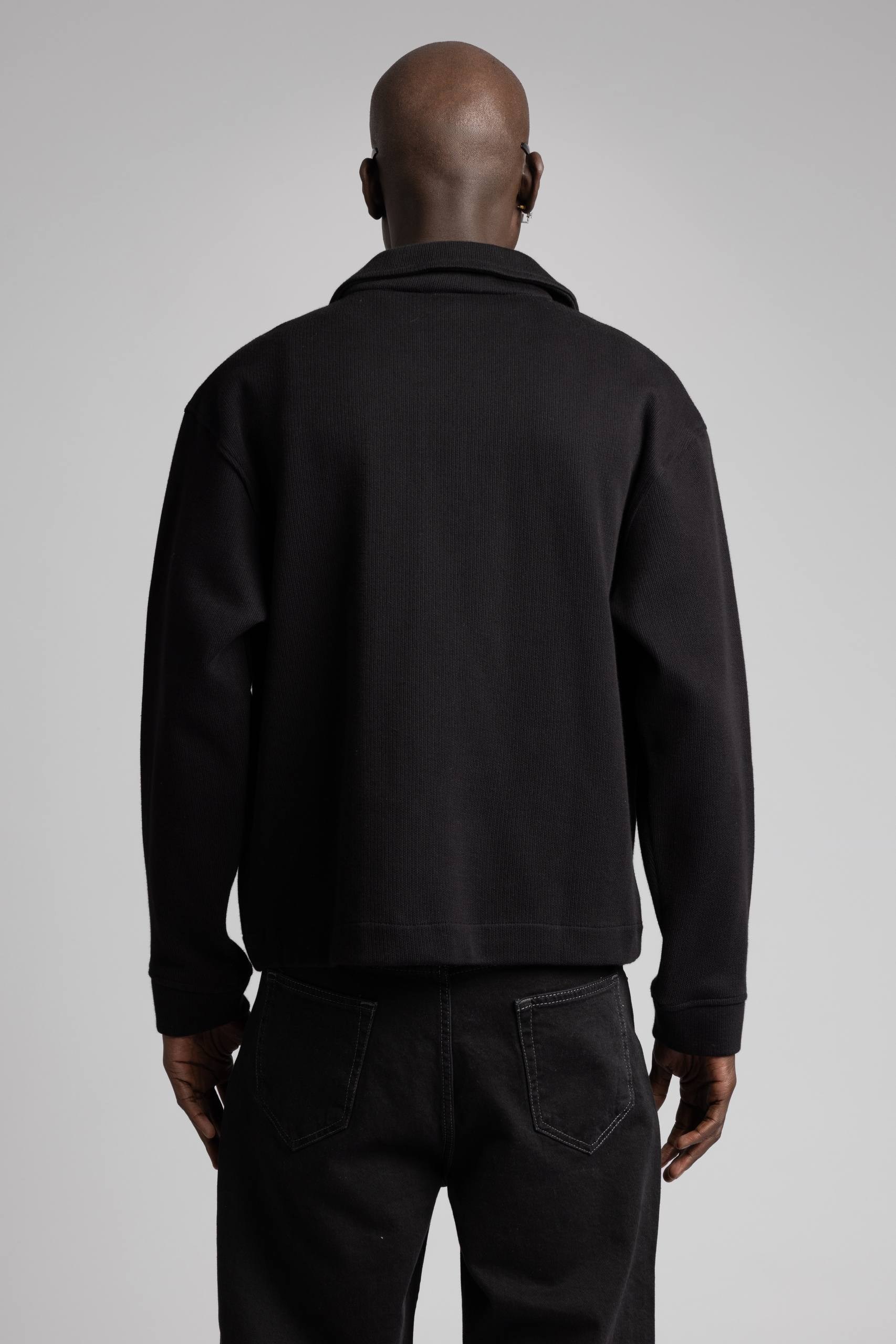 Wholesale Men's Black Zip Sweatshirt  1503FW27-MRT-4627