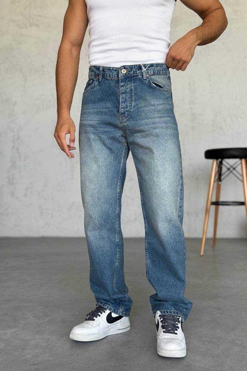Wholesale Men's Blue Baggy Jeans 1504W26-PNT2513