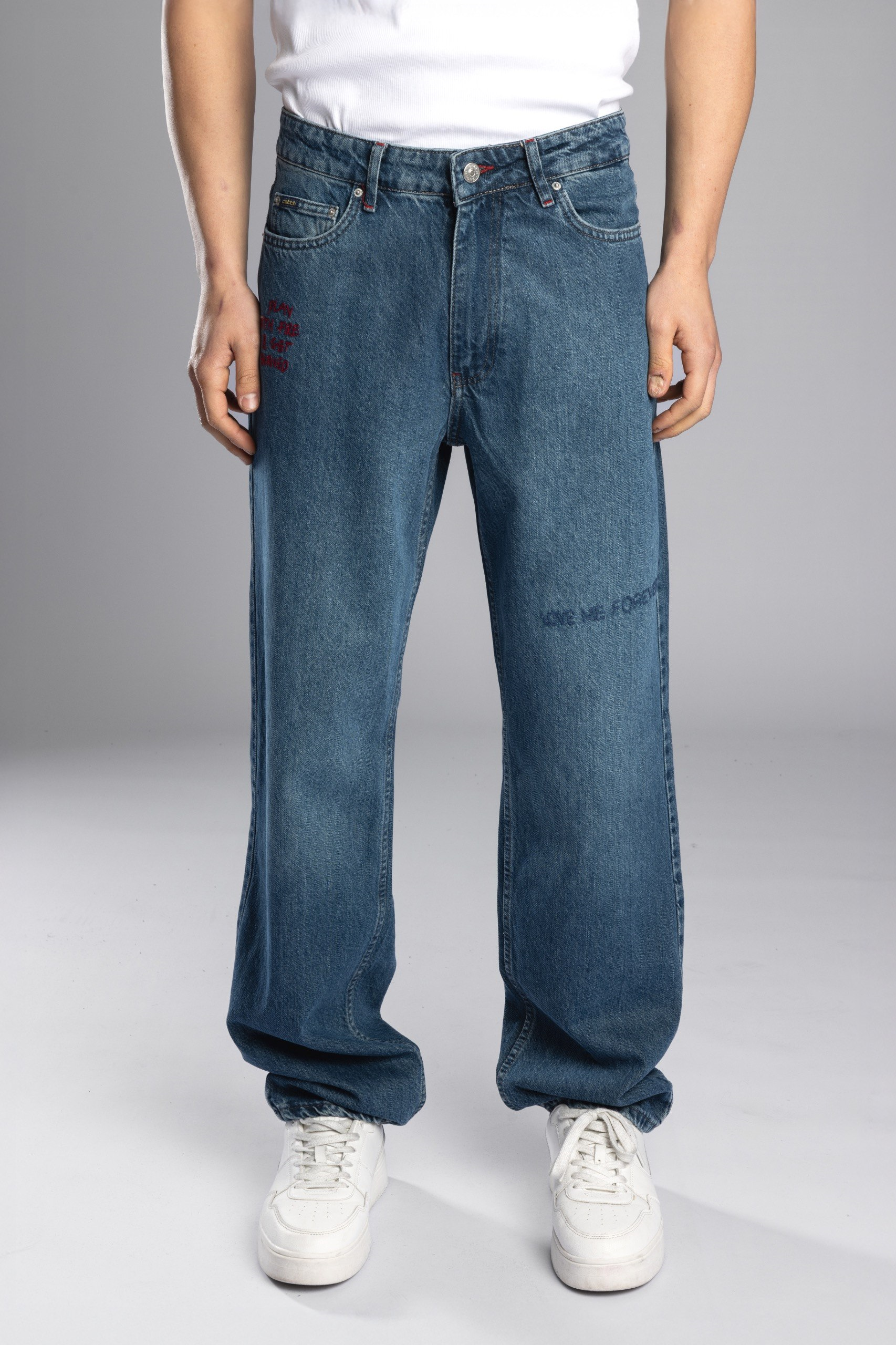 Wholesale Men's Blue Baggy Jeans 1503W26-6553-L1