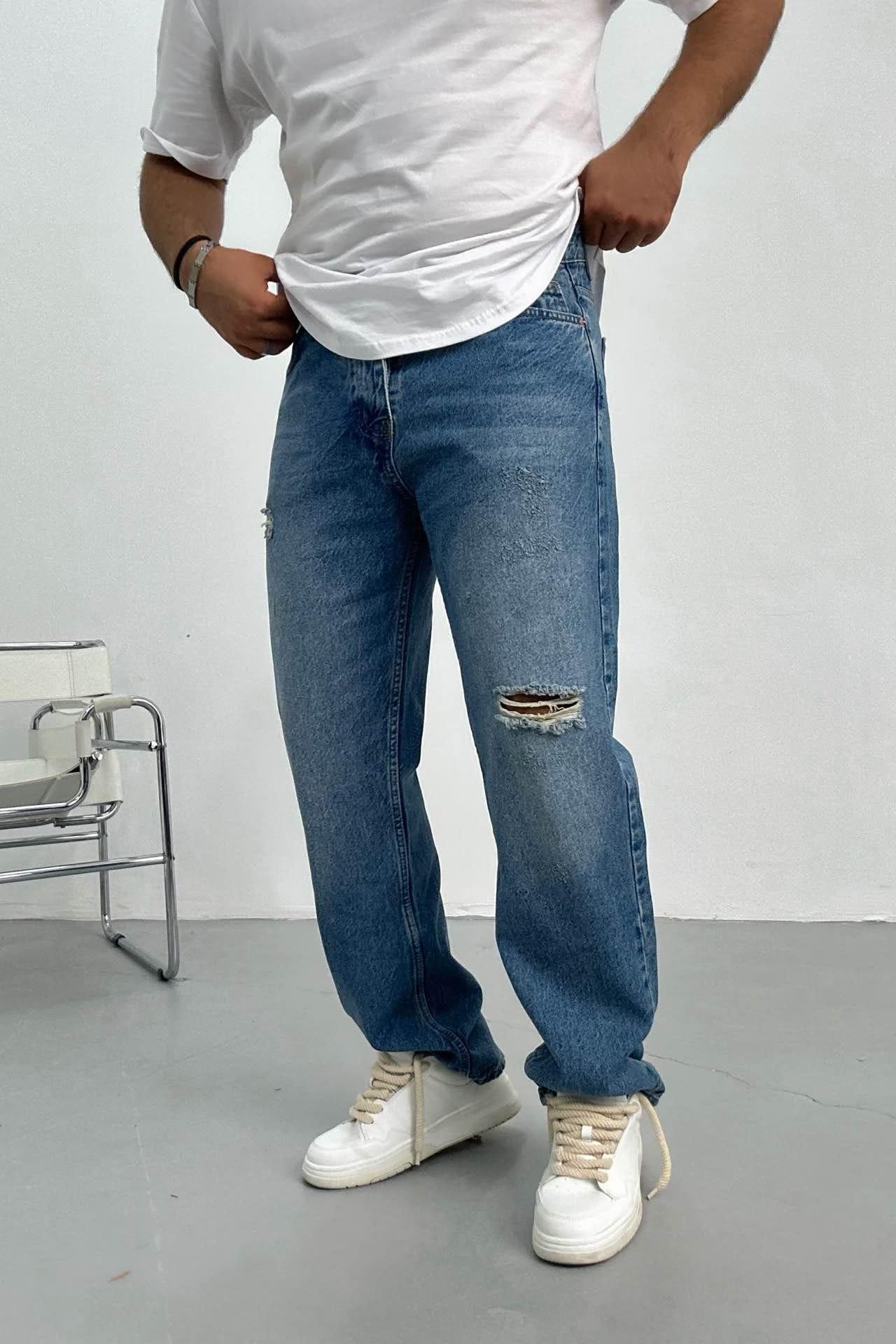 Wholesale Men's Blue Baggy Jeans 1504W26-PNT2376