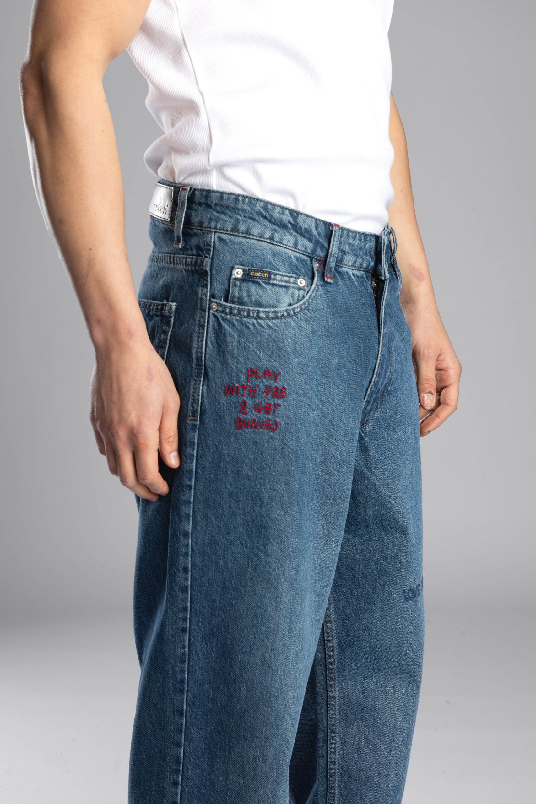 Wholesale Men's Blue Baggy Jeans 1503W26-6553-L1