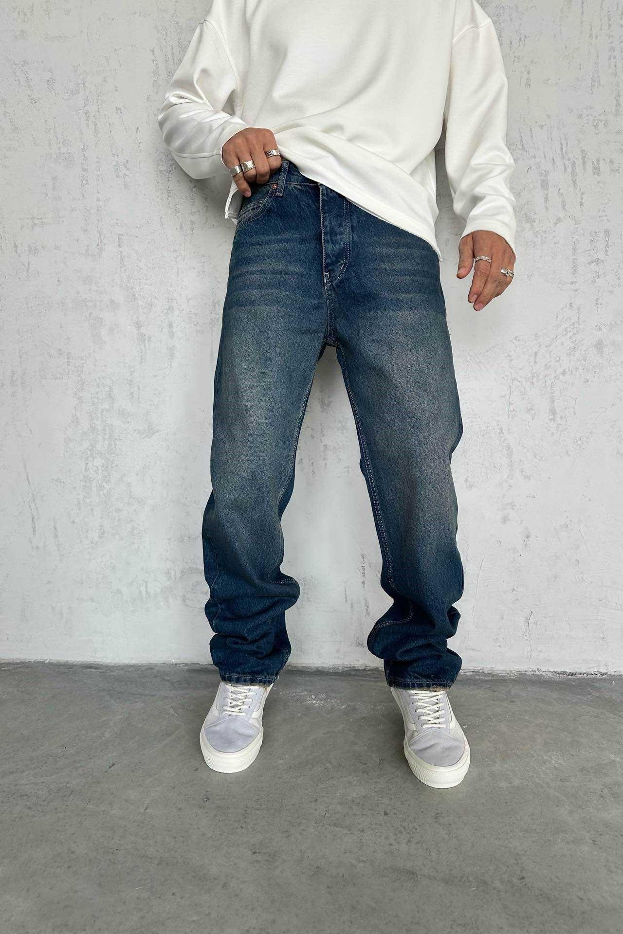 Wholesale Men's Blue Baggy Jeans 1504W26-PNT2454