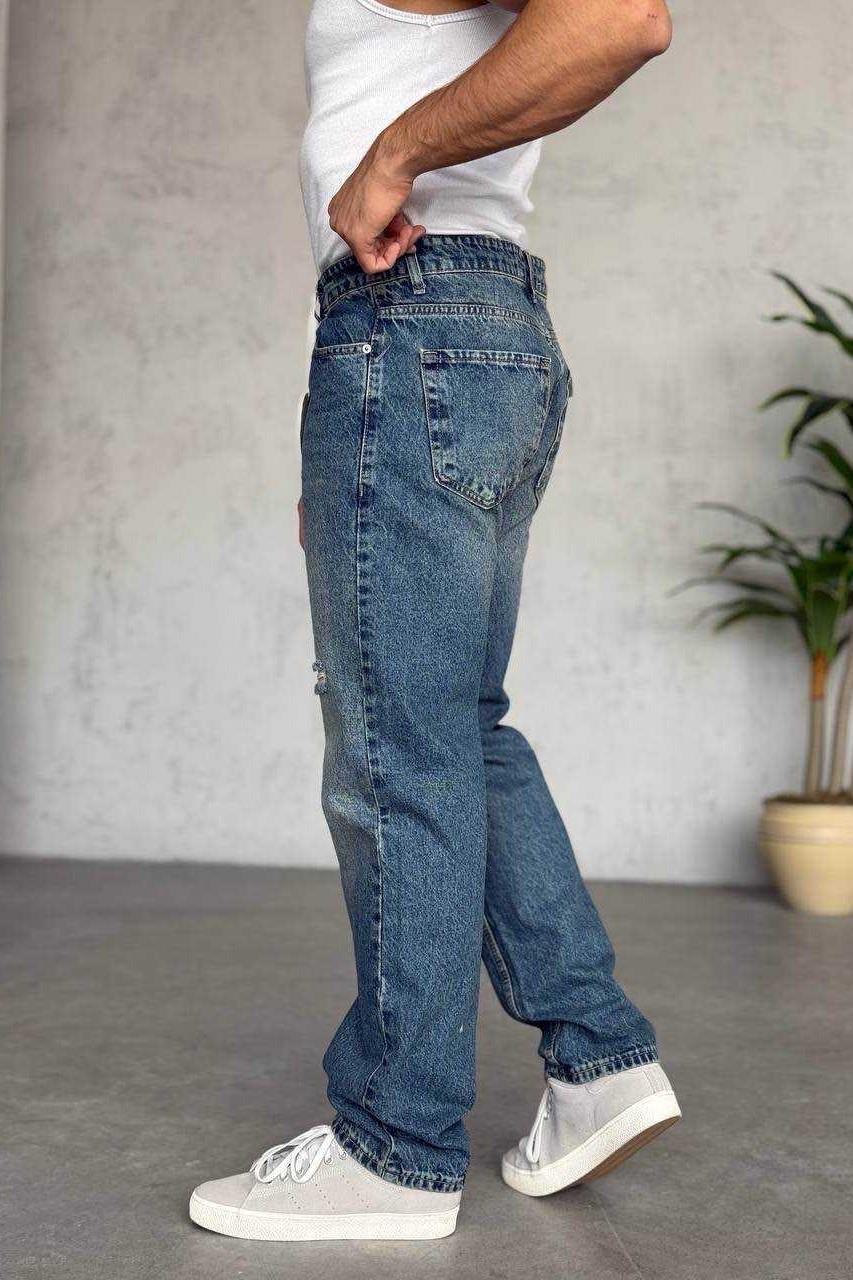 Wholesale Men's Blue Baggy Jeans 1504W26-PNT2739