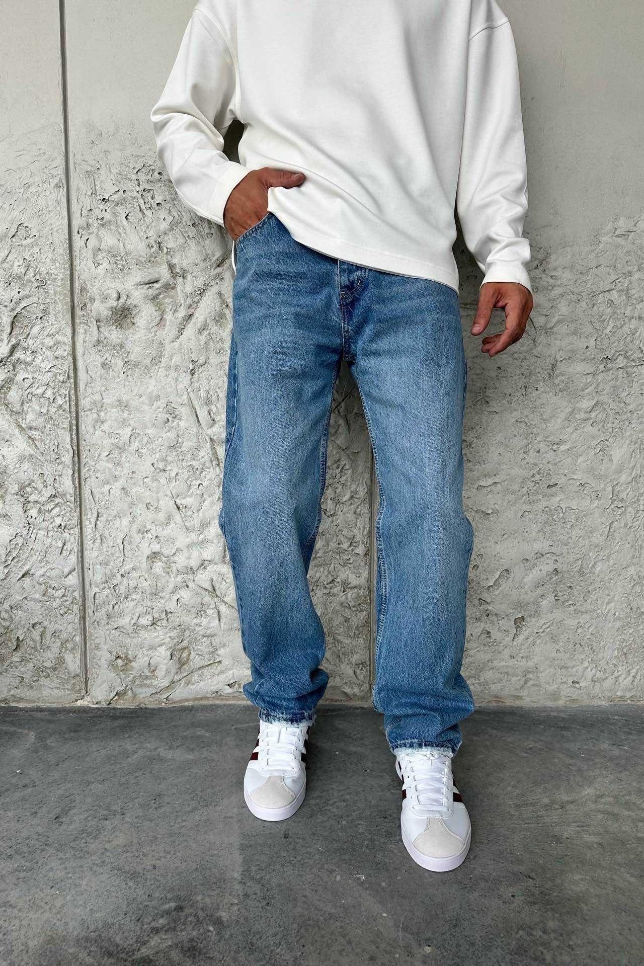 Wholesale Men's Blue Baggy Jeans 1504W26-PNT2608