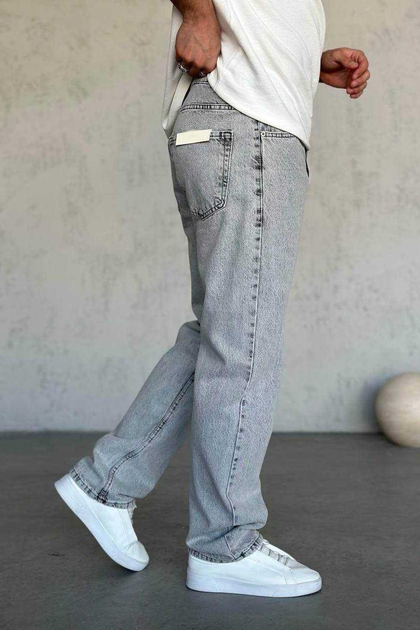 Wholesale Men's Gray Baggy Jeans 1504W26-PNT2449