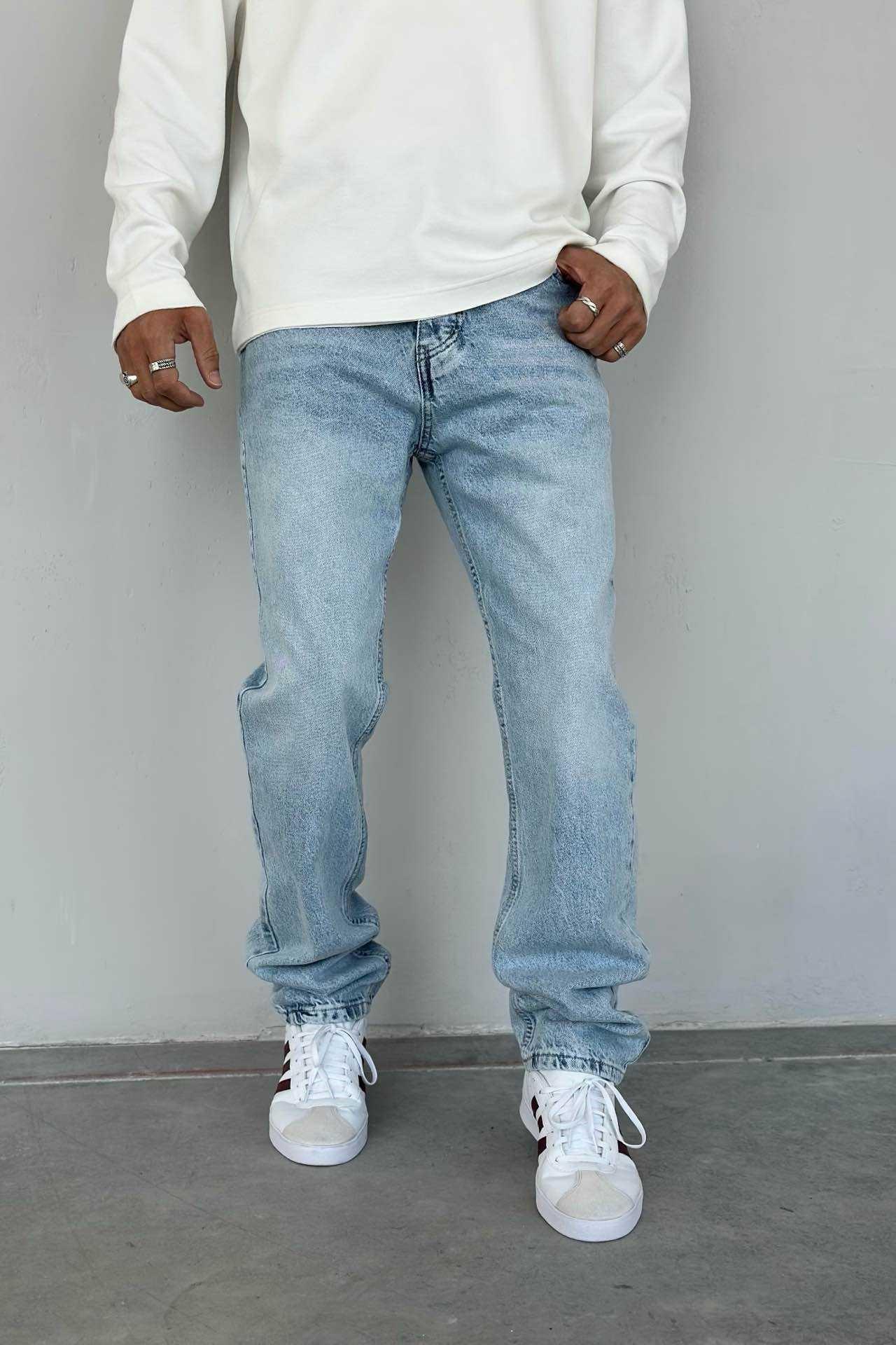 Wholesale Men's Blue Baggy Jeans 1504W26-PNT2445