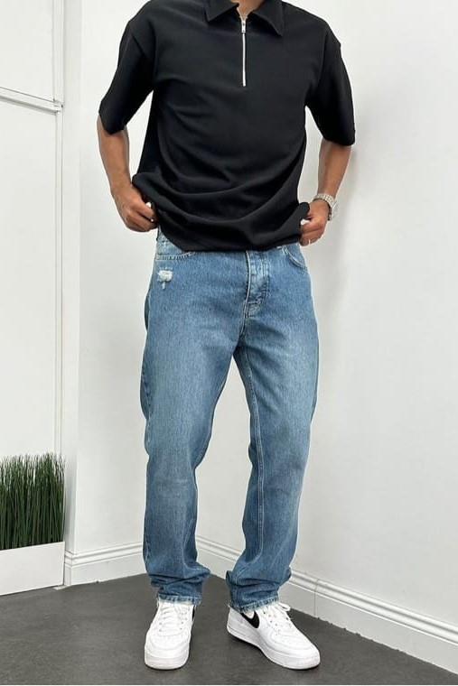 Wholesale Men's Blue Baggy Jeans 1504W26-PNT2146