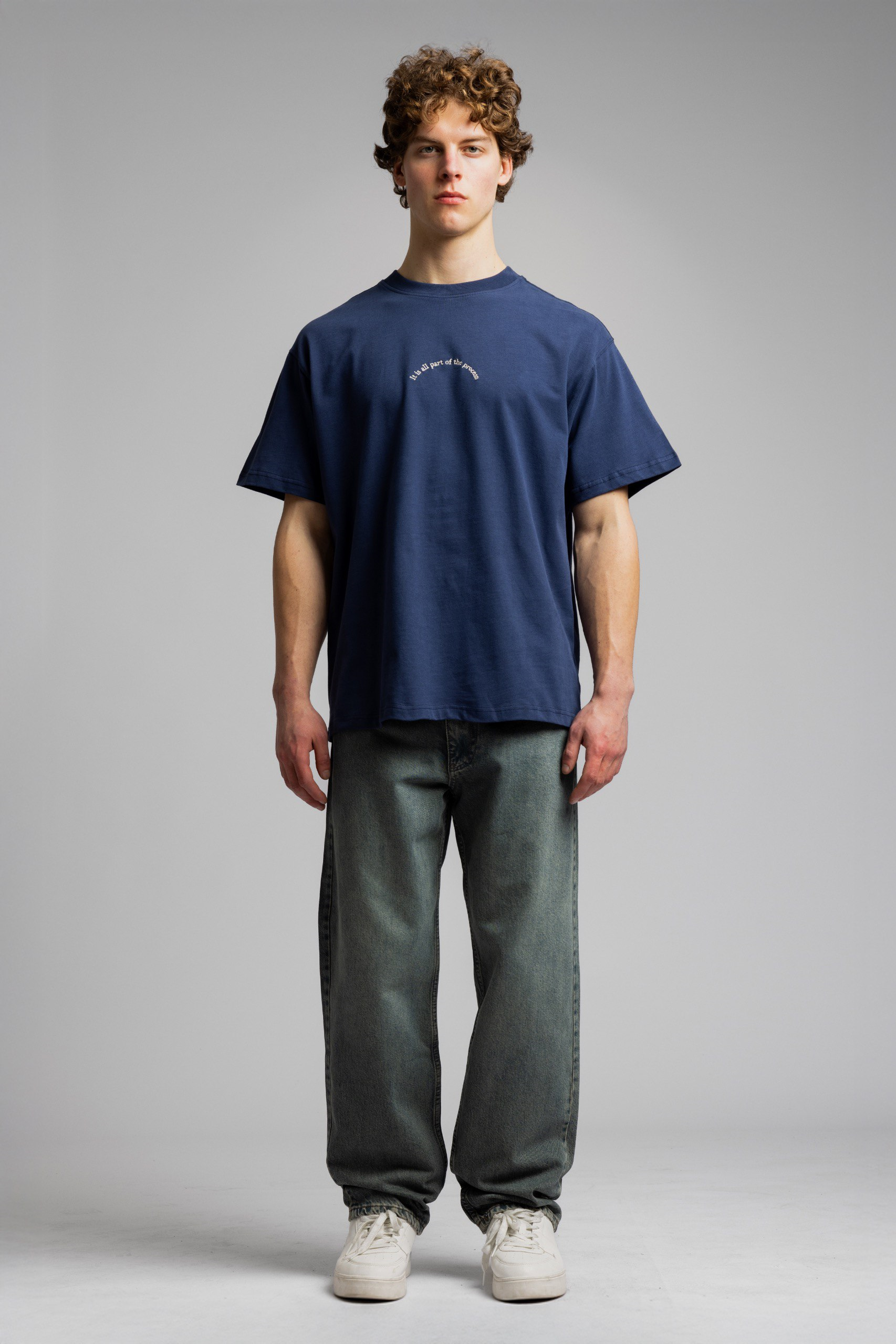 Wholesale Men's Blue Basic T-shirt 1503W26-MRT-26002