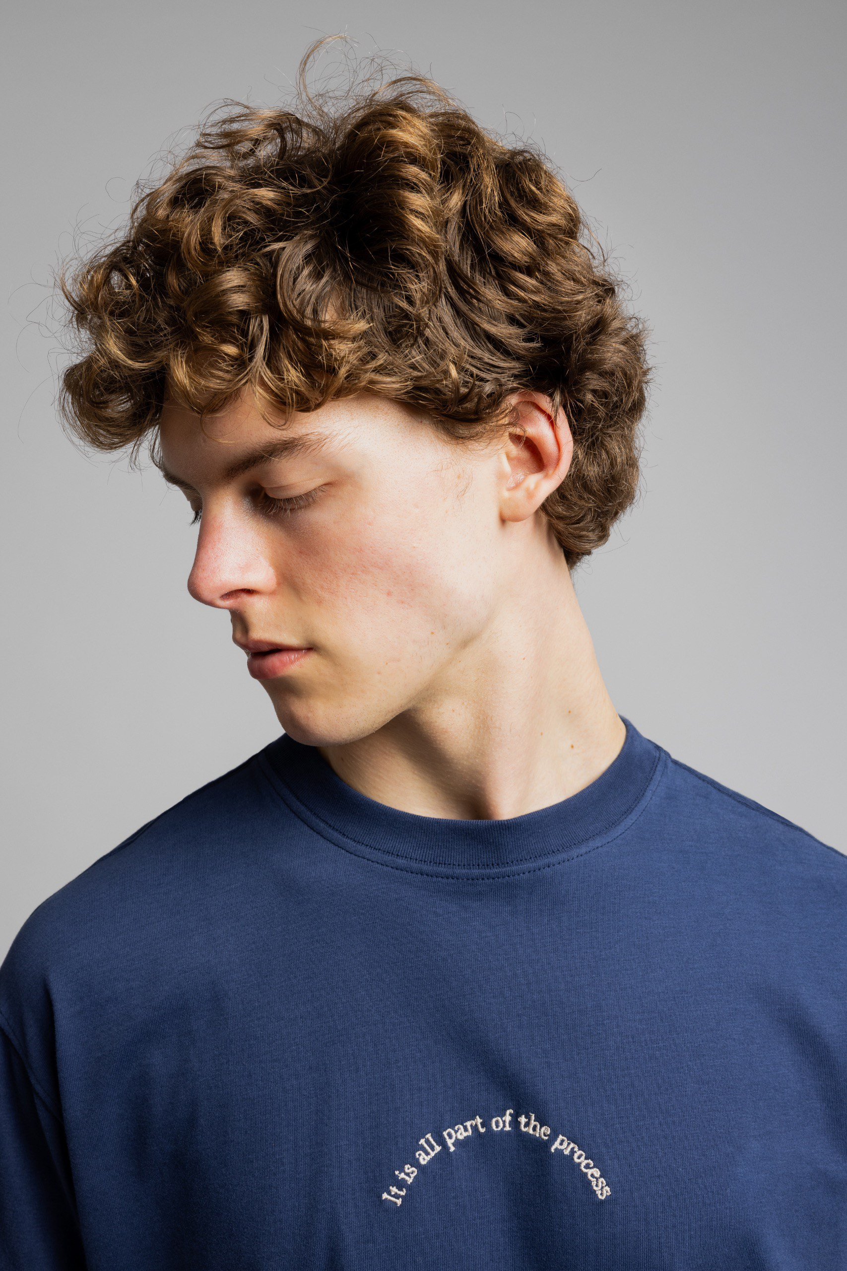 Wholesale Men's Blue Basic T-shirt 1503W26-MRT-26002