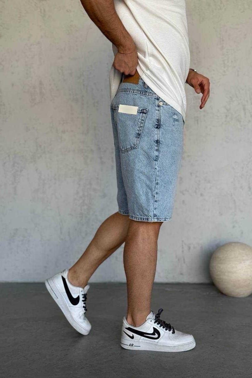 Wholesale Men's Blue Denim Shorts 1504W26-SRT2989