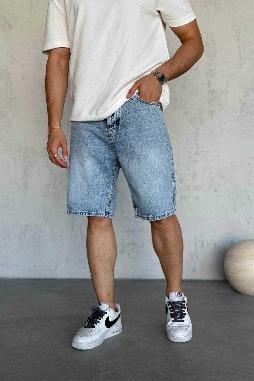 Wholesale Men's Blue Denim Shorts 1504W26-SRT2991