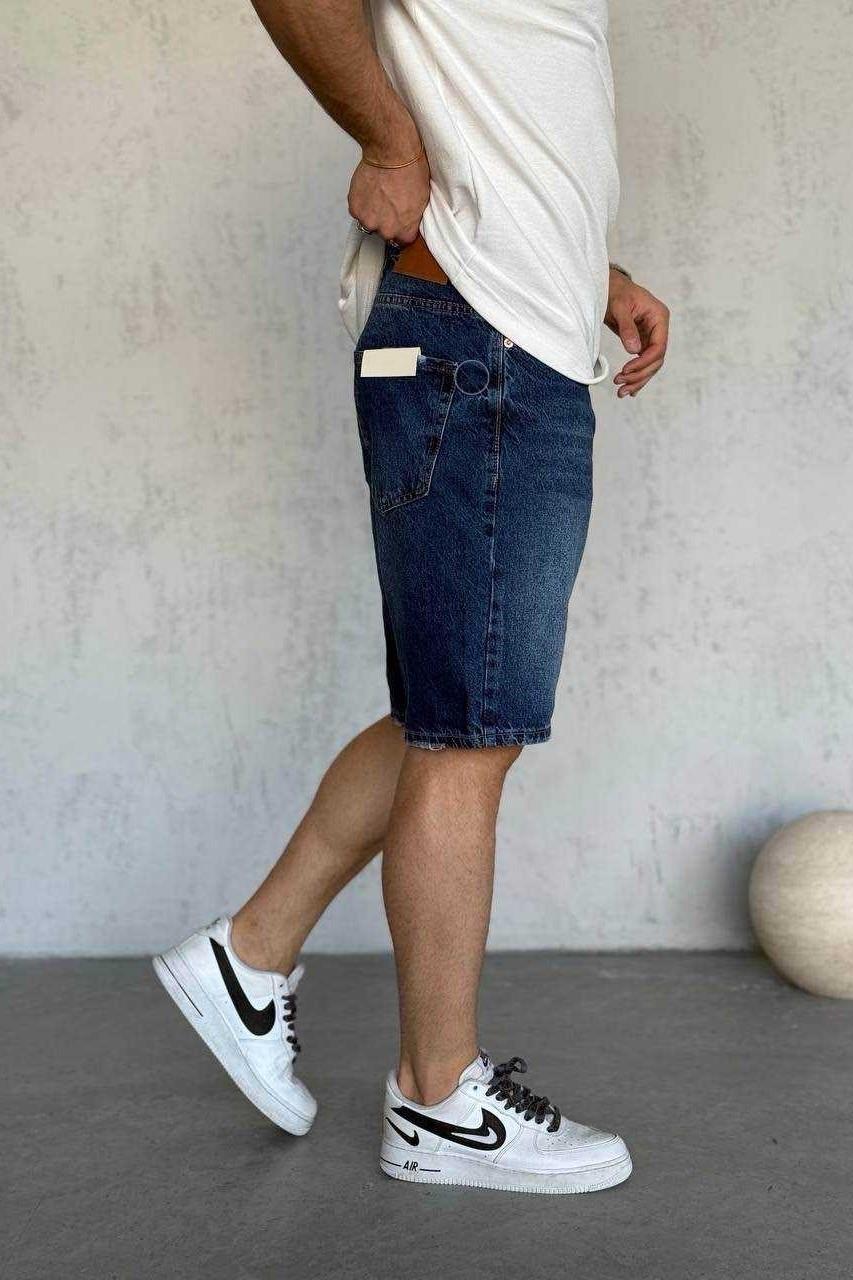 Wholesale Men's Blue Denim Shorts 1504W26-SRT2998