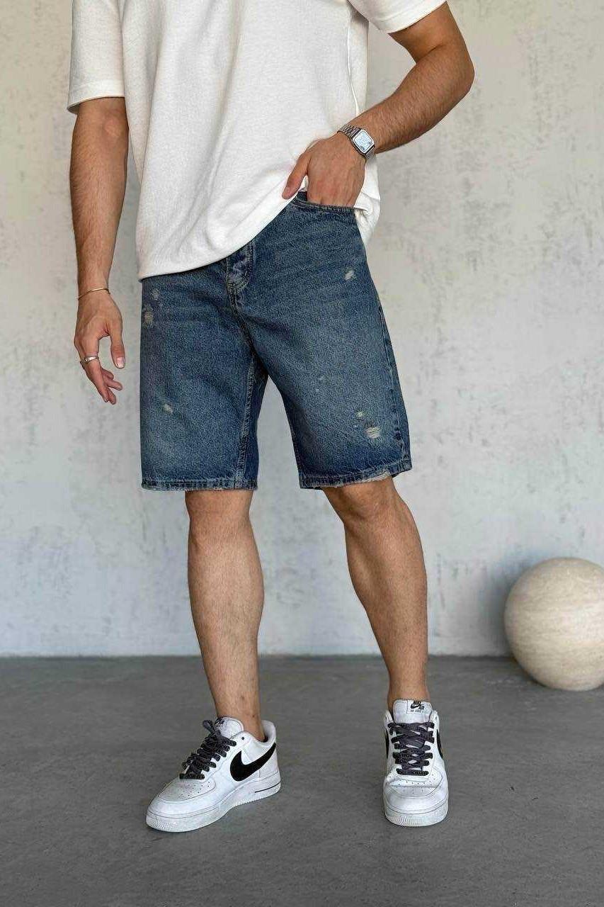 Wholesale Men's Blue Denim Shorts 1504W26-SRT2999