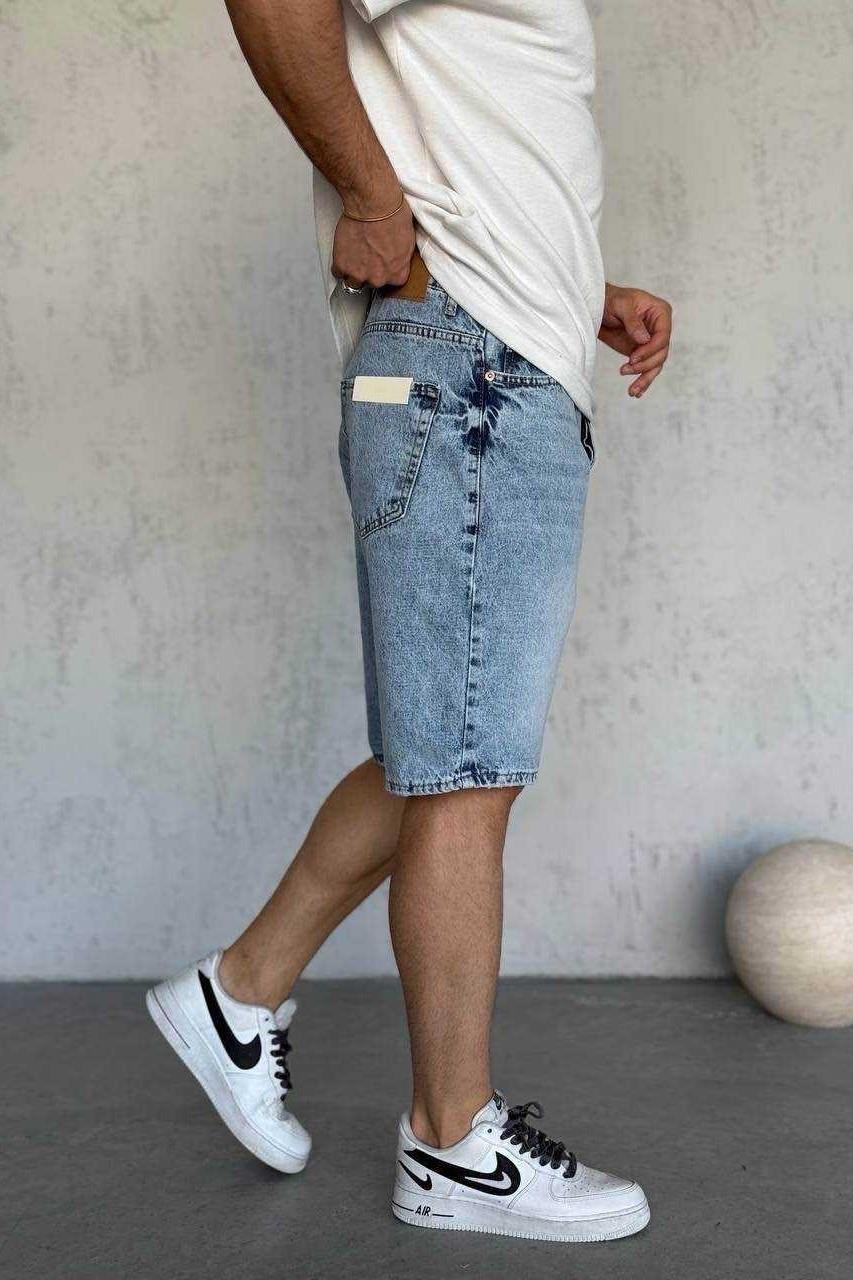 Wholesale Men's Blue Denim Shorts 1504W26-SRT2991